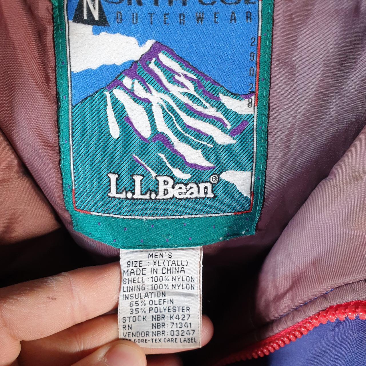 Vintage L.L. Bean Outdoors Nylon Jacket Mens XL Pink Full Zip Waterproof