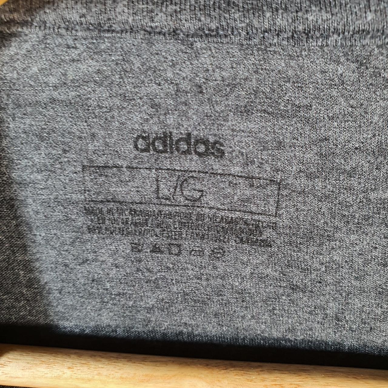 Vintage Adidas Spellout T Shirt Mens Large Grey Three Stripes Logo Athletic