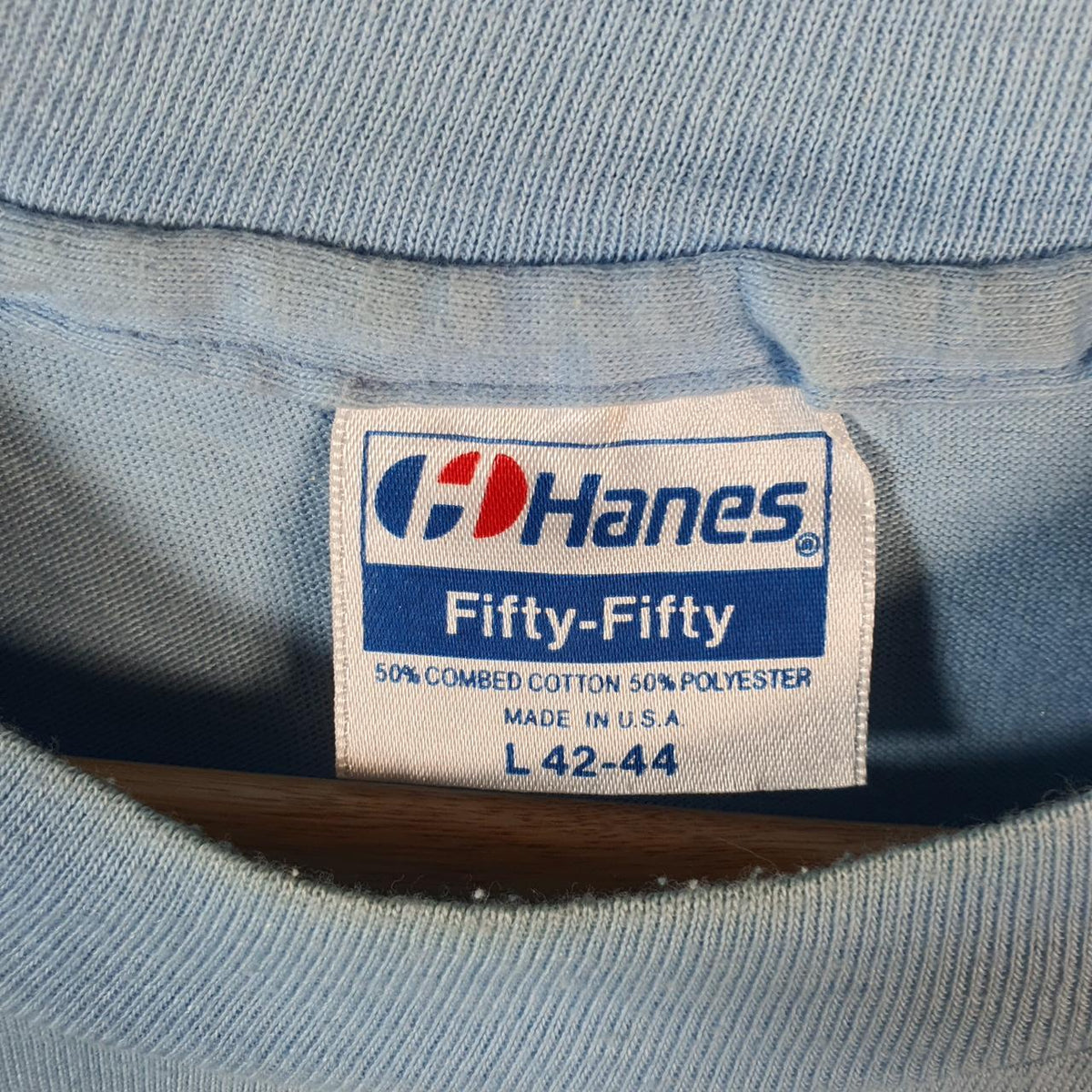Vintage Hanes 1980 Fort Scott Sailing Club USA Single Stitch T Shirt Men’s Large Blue C9536