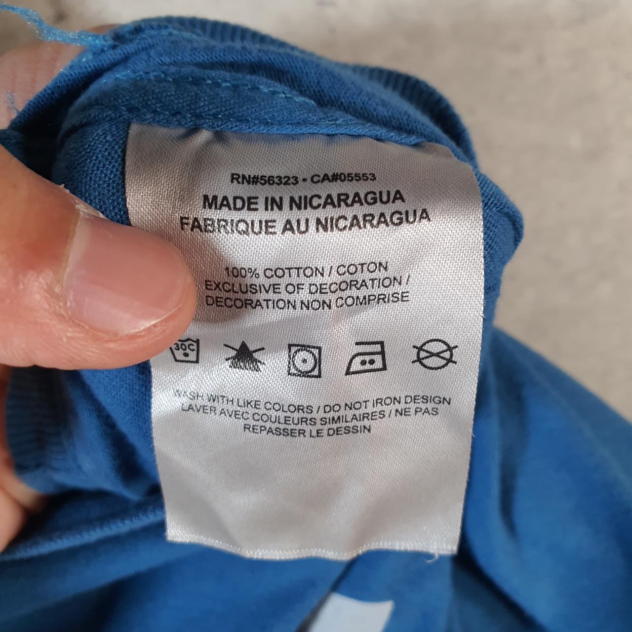 Vintage Nike Club T Shirt Men’s Medium Blue Printed Single Swoosh Logo Athletic Big Fish Vintage