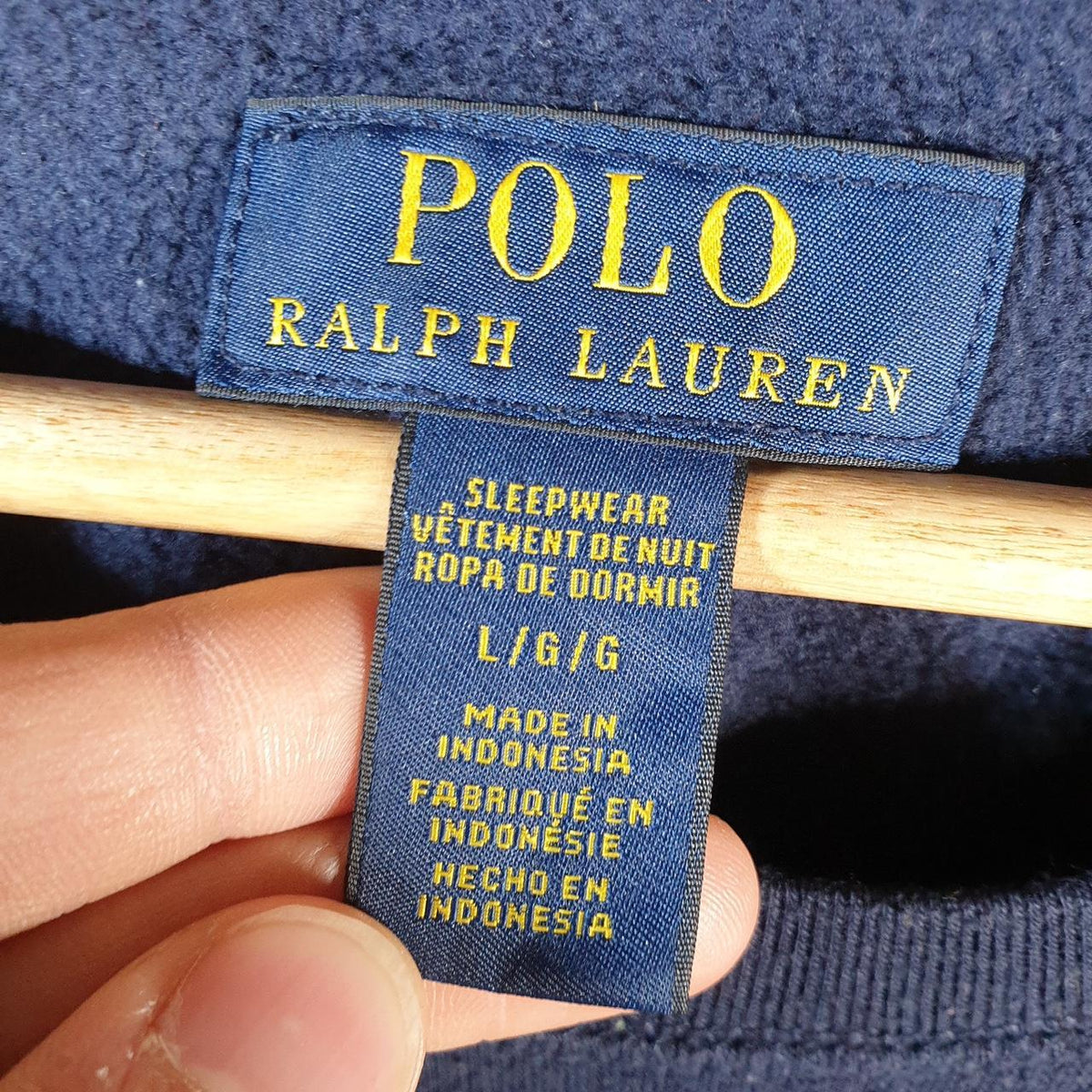 Vintage Ralph Lauren Polo Sleepwear Sweatshirt Men’s Large Navy Blue Cotton Pullover Pony