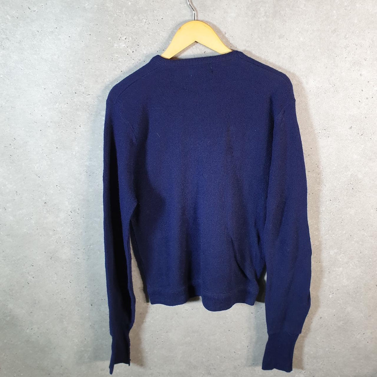 Vintage Izod Lacoste Knit Sweater Mens Large Slim Fit Navy Blue Y2K Jumper Logo