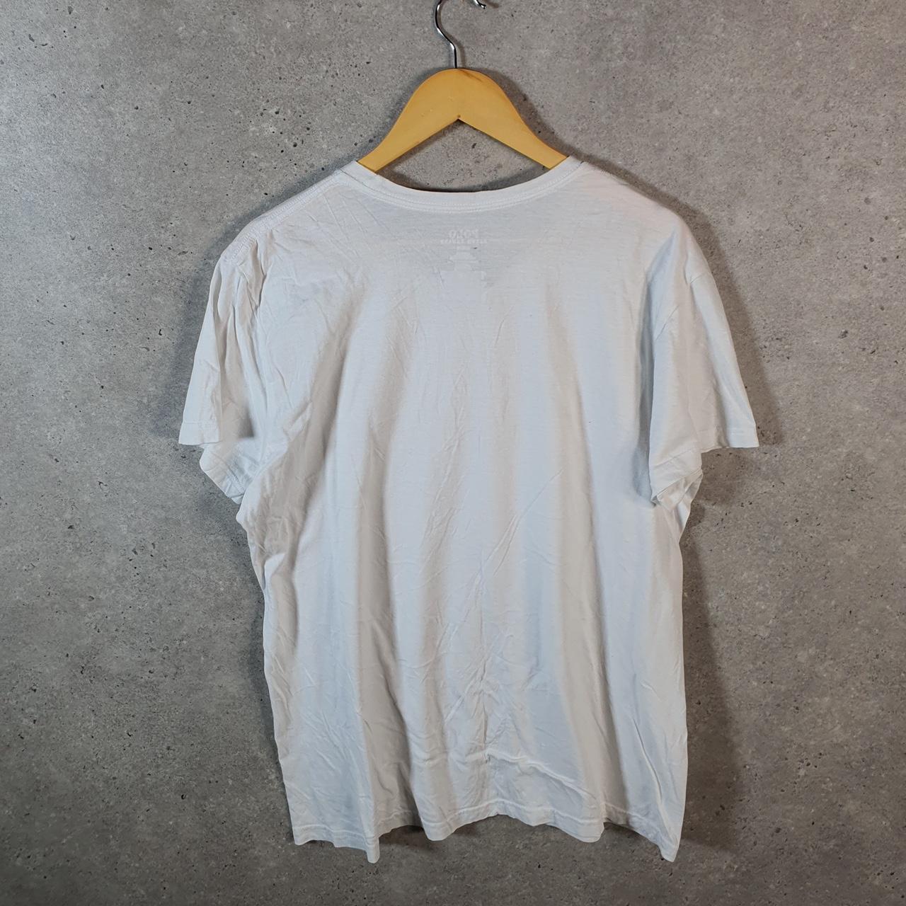 Vintage Ralph Lauren Polo T Shirt Men’s Large White Embroidered Pony Classic Fit C9101