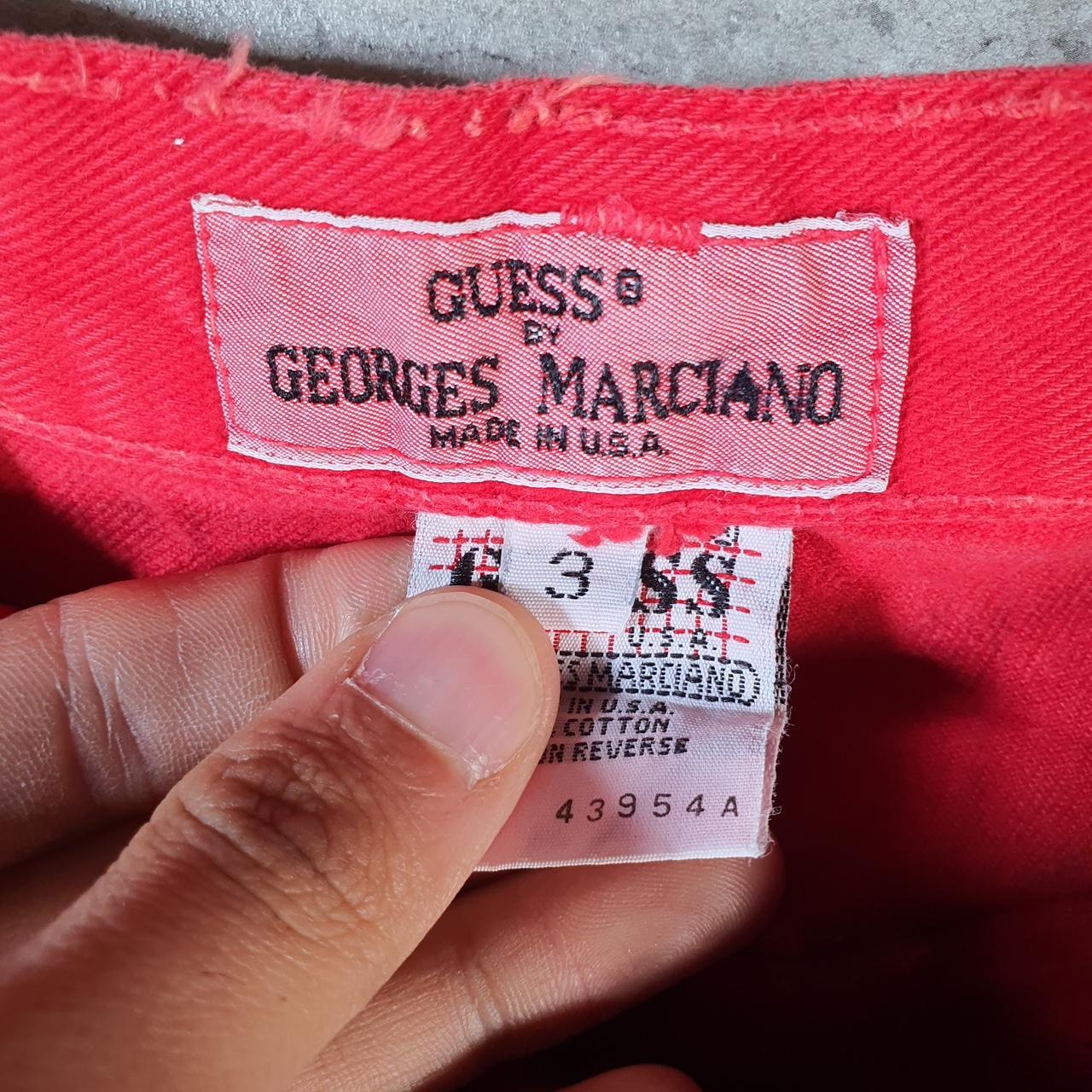 Vintage Guess Baggy Shorts Jorts Cargo Womens W30 Red Relaxed Denim