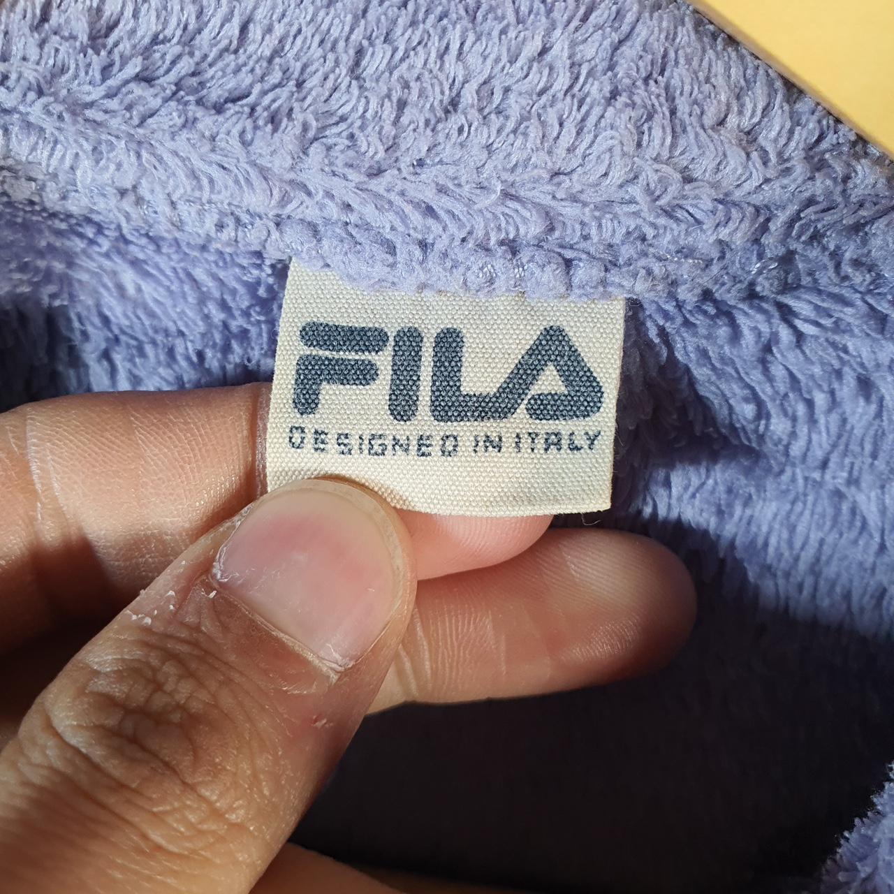 Vintage Fila Full Zip Fleece Sweatshirt Womens Small Purple Teddy Logo