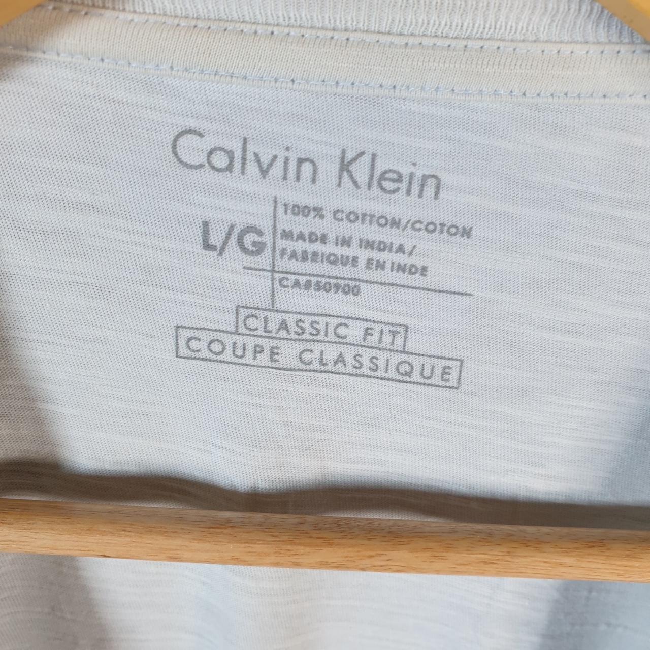 Vintage Calvin Klein Graphic T Shirt Men’s Large White Regular Fit Spellout Logo