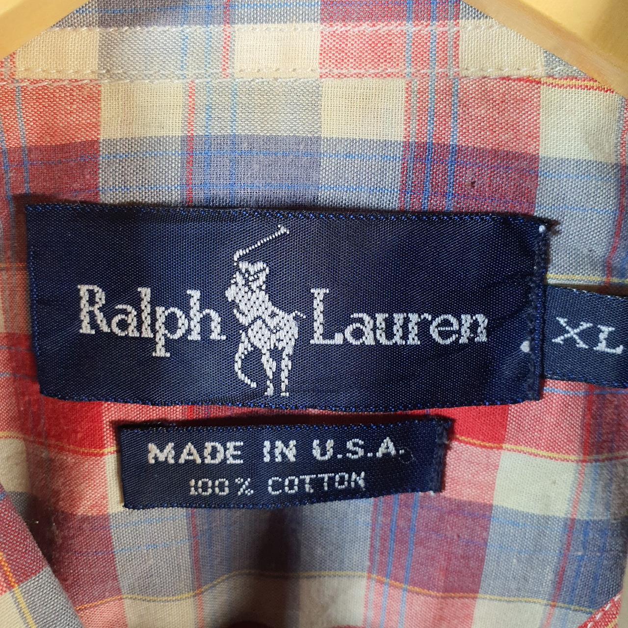 Vintage Ralph Lauren Button Down Shirt Men’s XL Red Checkered Classic USA Pony