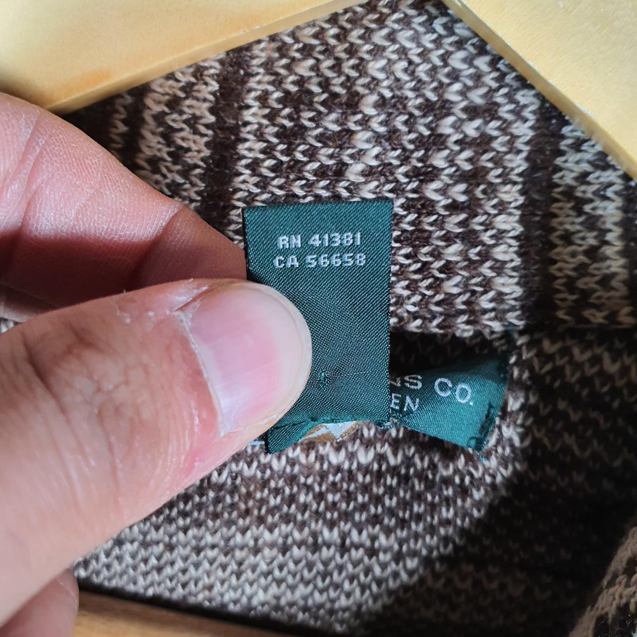 Vintage Ralph Lauren Polo Knit Sweater Womens XL Brown Cotton Full Zip