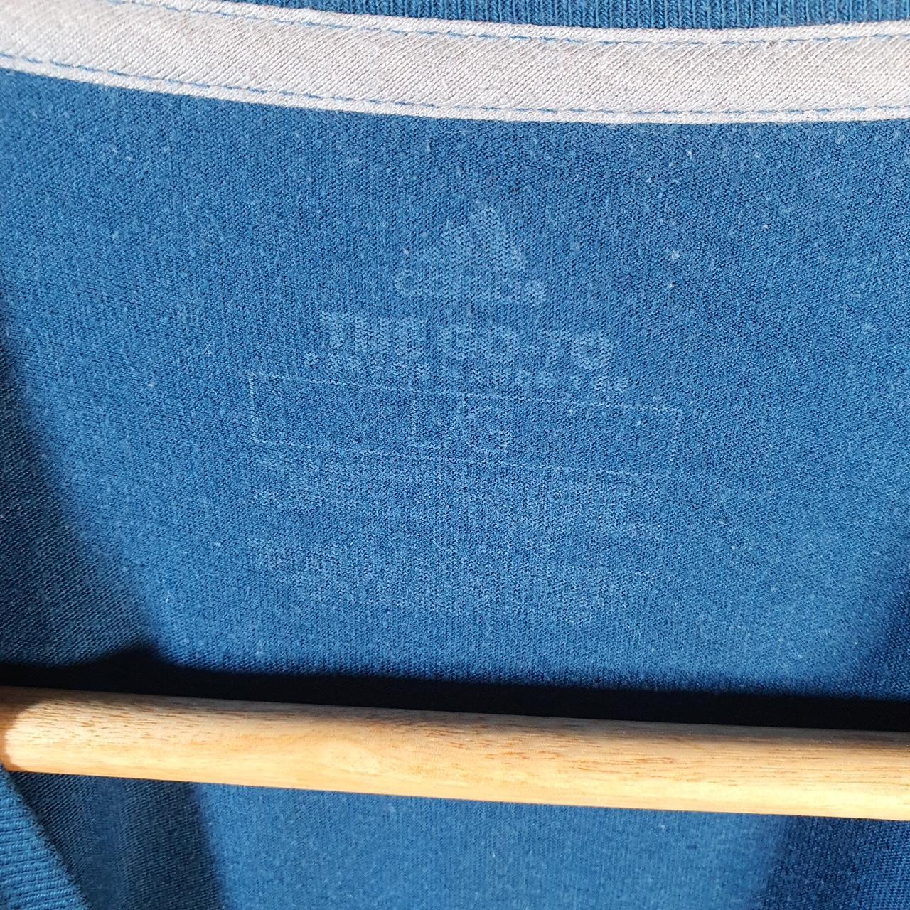 Vintage Adidas Go To Performance T Shirt Men’s Large Blue Three Stripes Logo Athletic