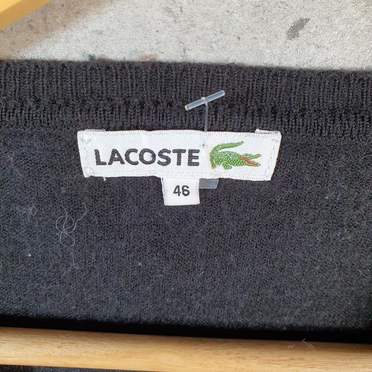 Vintage Lacoste Knit Sweater Mens XS Black Y2K Jumper Logo
