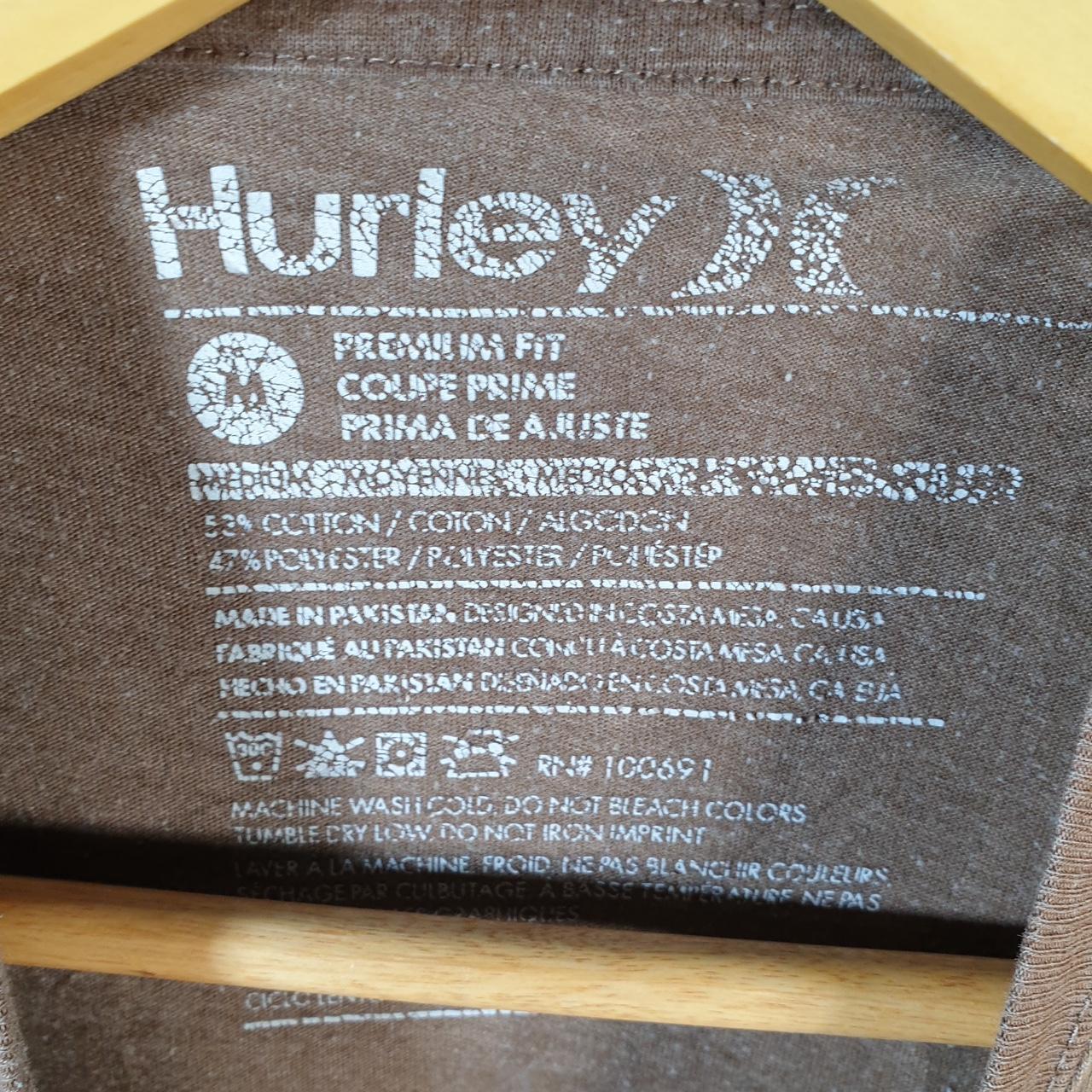 Vintage Hurley T Shirt Men’s Medium Brown Casual Sports Logo Athletic