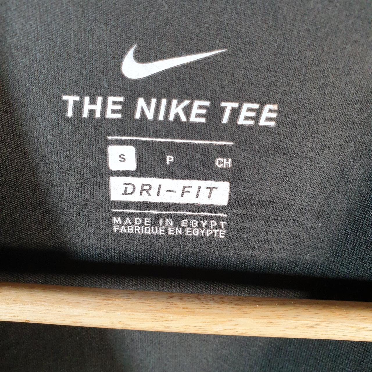 Vintage Nike Dri Fit Spellout T Shirt Men’s Small Black Logo Swoosh Athletic