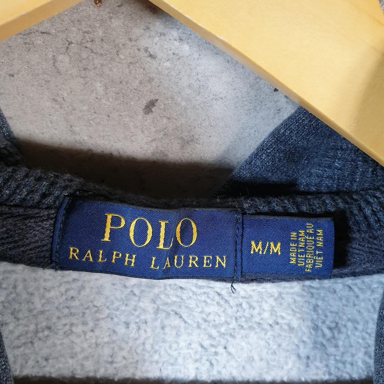 Vintage Ralph Lauren Polo Heavyweight Hoodie Men’s Medium Grey Cotton Full Zip Pony