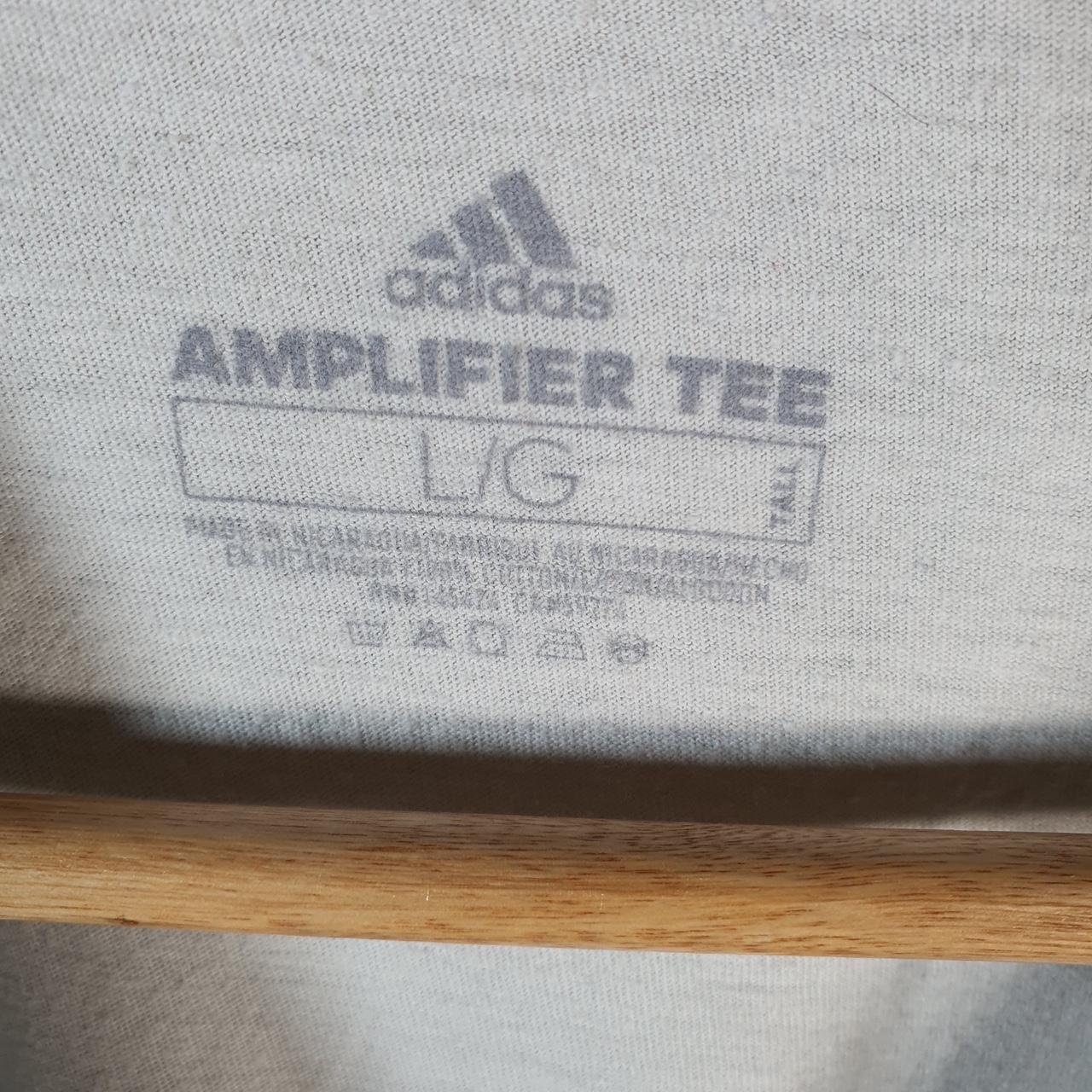 Vintage Adidas Amplifier T Shirt Shirt Men’s Large Grey Three Stripes Logo Athletic C9860