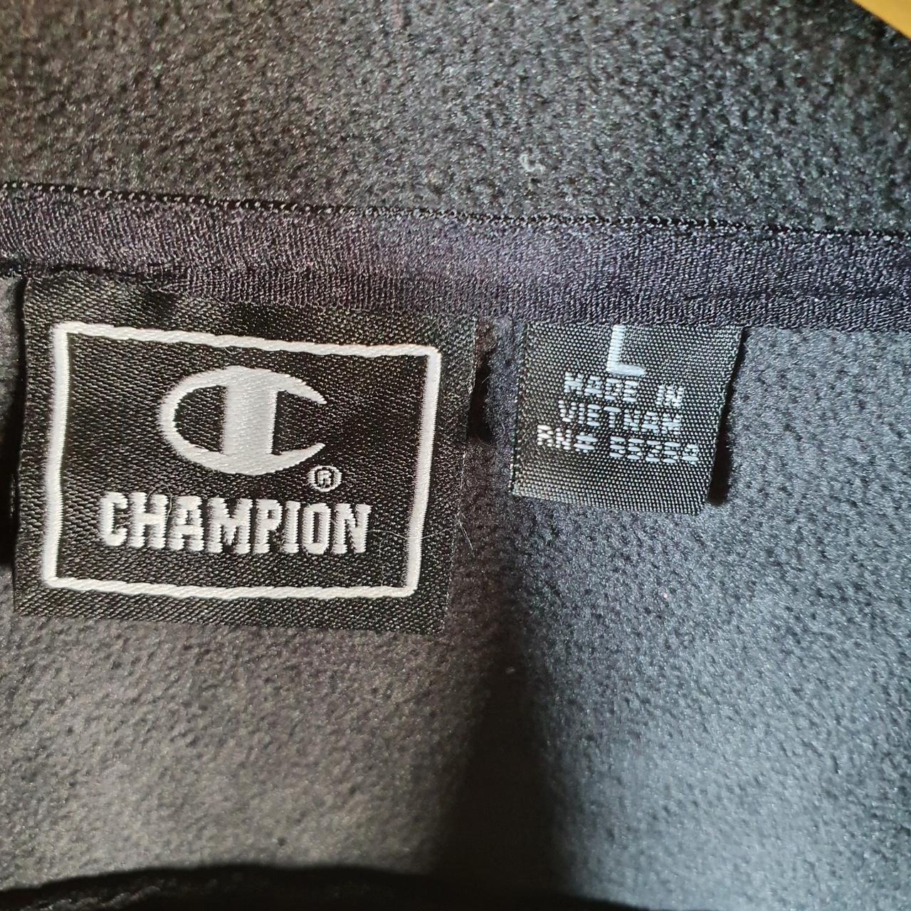 Vintage Champion Full Zip Fleece Sweatshirt Mens Large Black Embroidered Logo