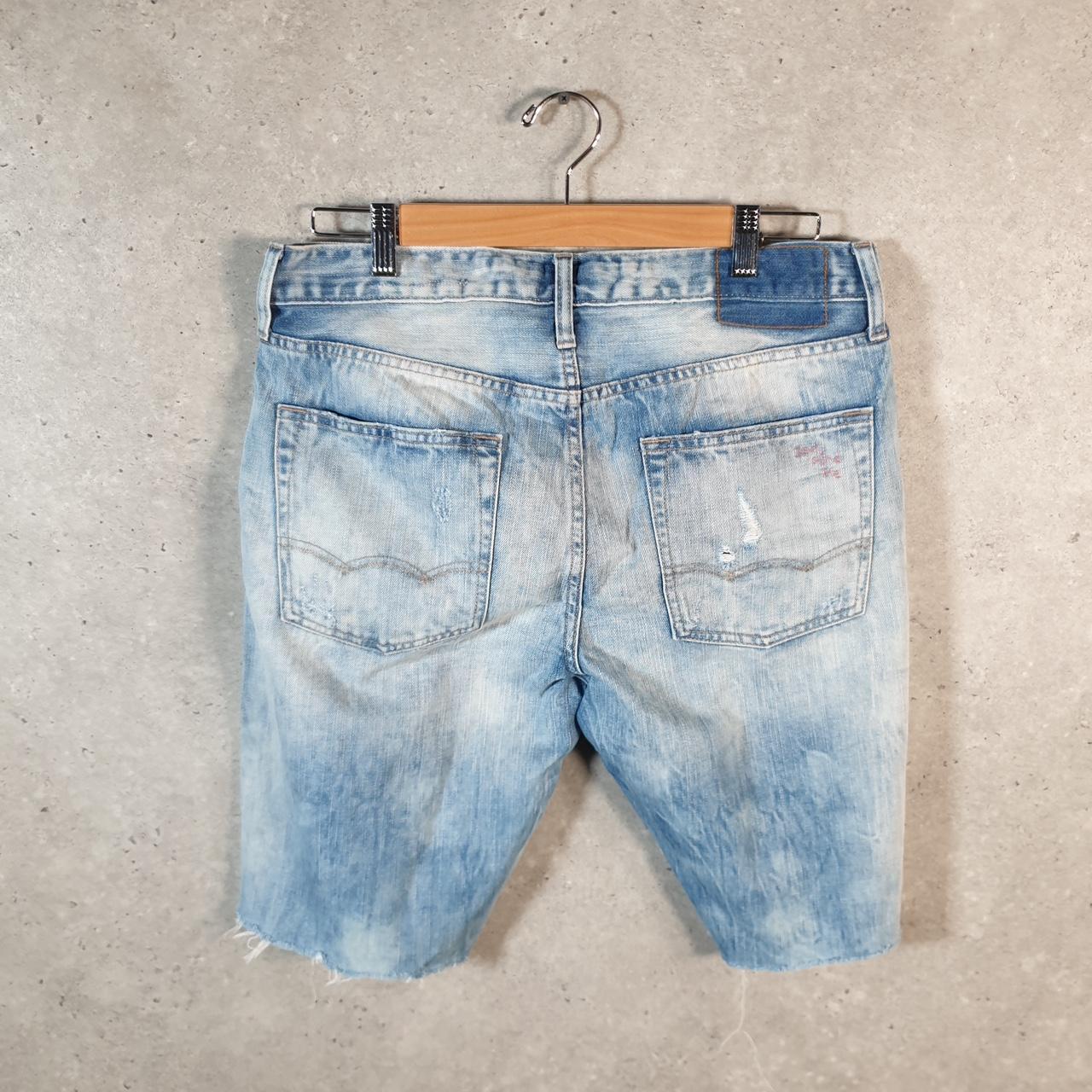 Vintage American Eagle Baggy Y2K Hip Hop Jorts Shorts Mens W32 Blue Denim USA