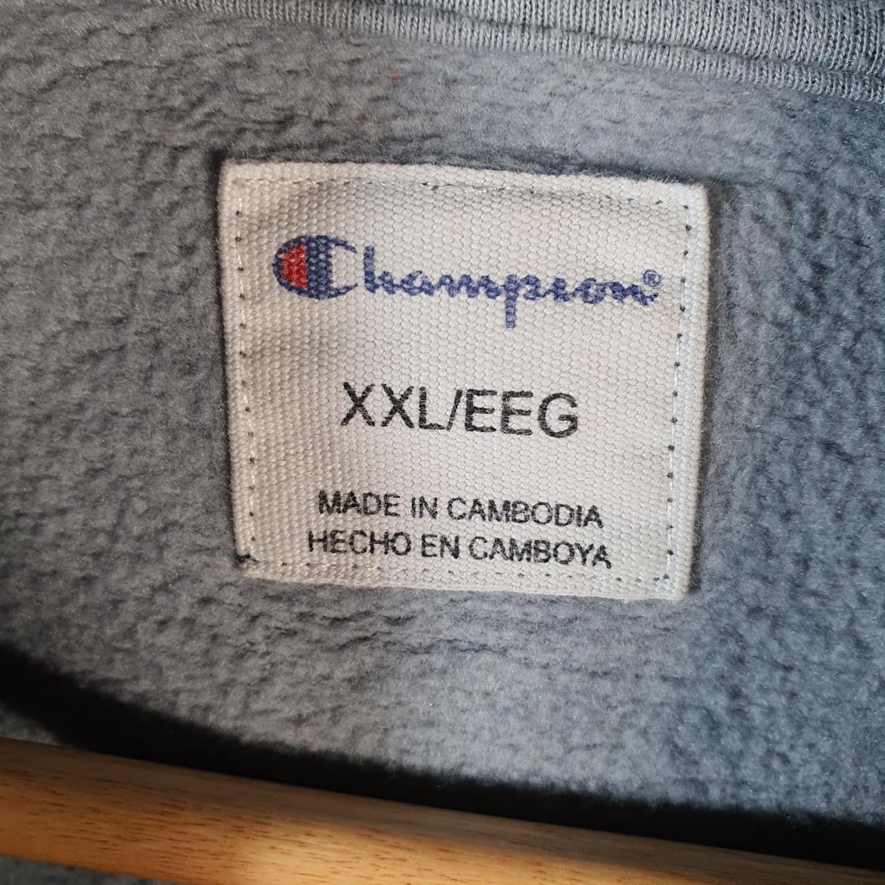 Vintage Champion Hoodie Womens 2XL Grey Tie Dye USA Pullover Spellout Logo
