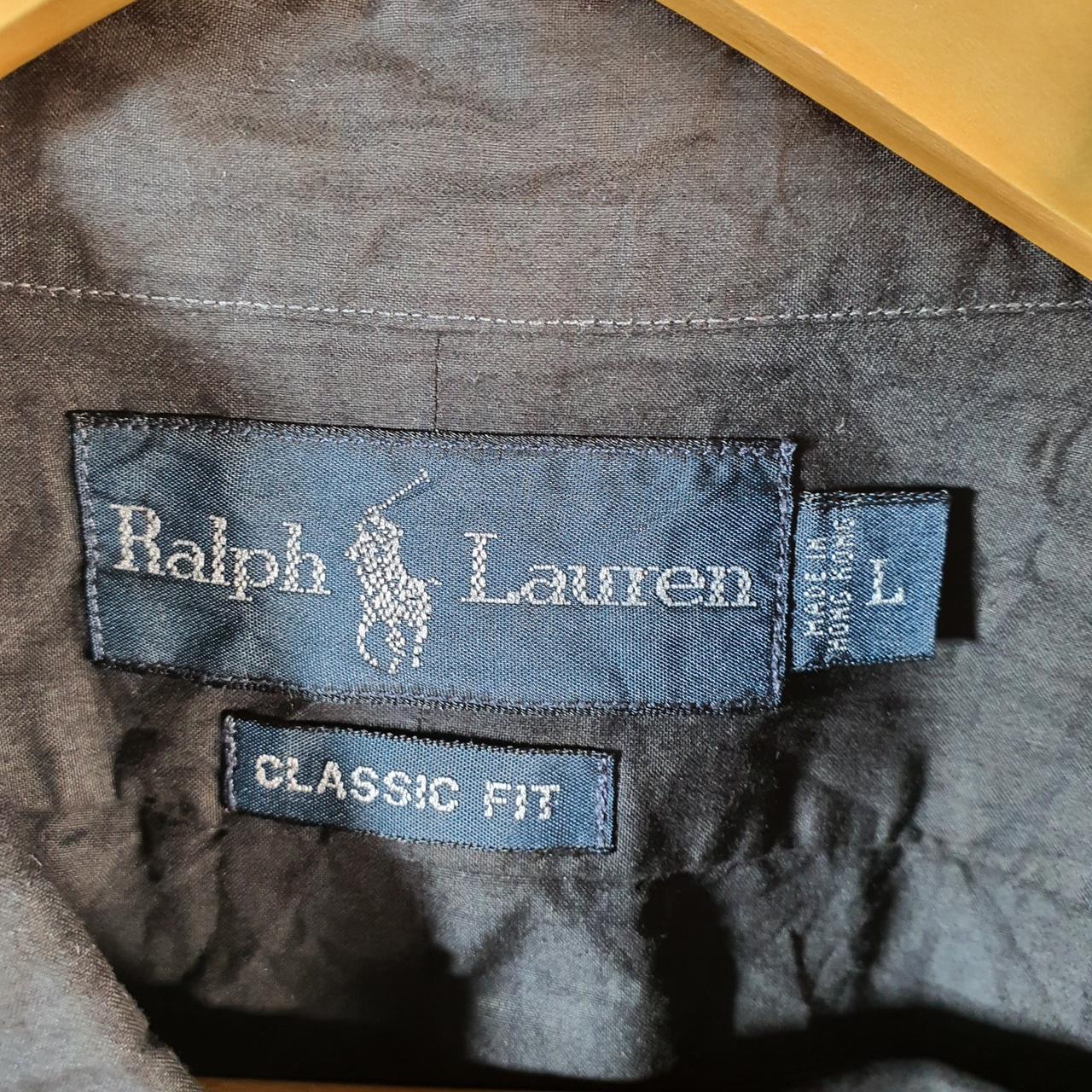 Vintage Ralph Lauren Button Down Shirt Men’s Small Black Checkered Classic Cotton Pony Casual C8472