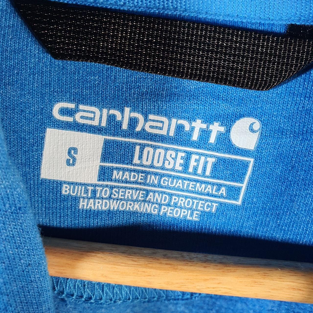 Vintage Carhartt Hoodie Men’s Small Blue Pullover Blank USA Loose Fit