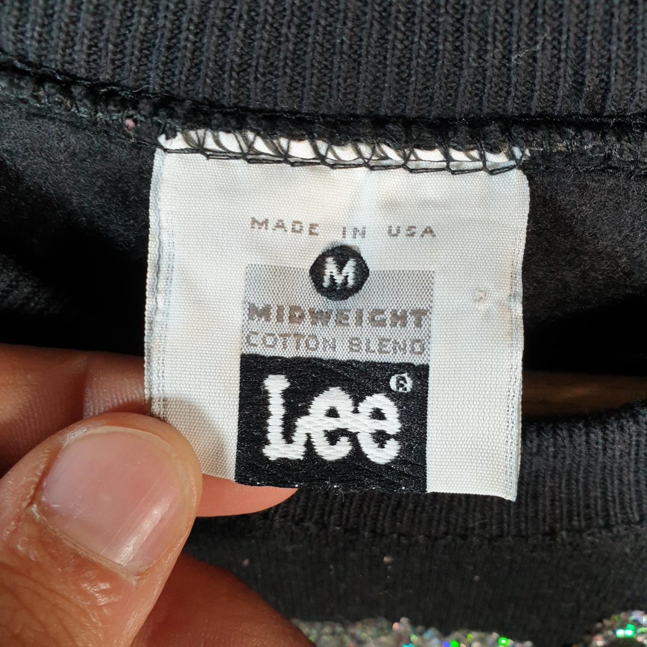 Vintage Lee Heavyweight Sweatshirt Womens Medium Black USA Pullover Zebra