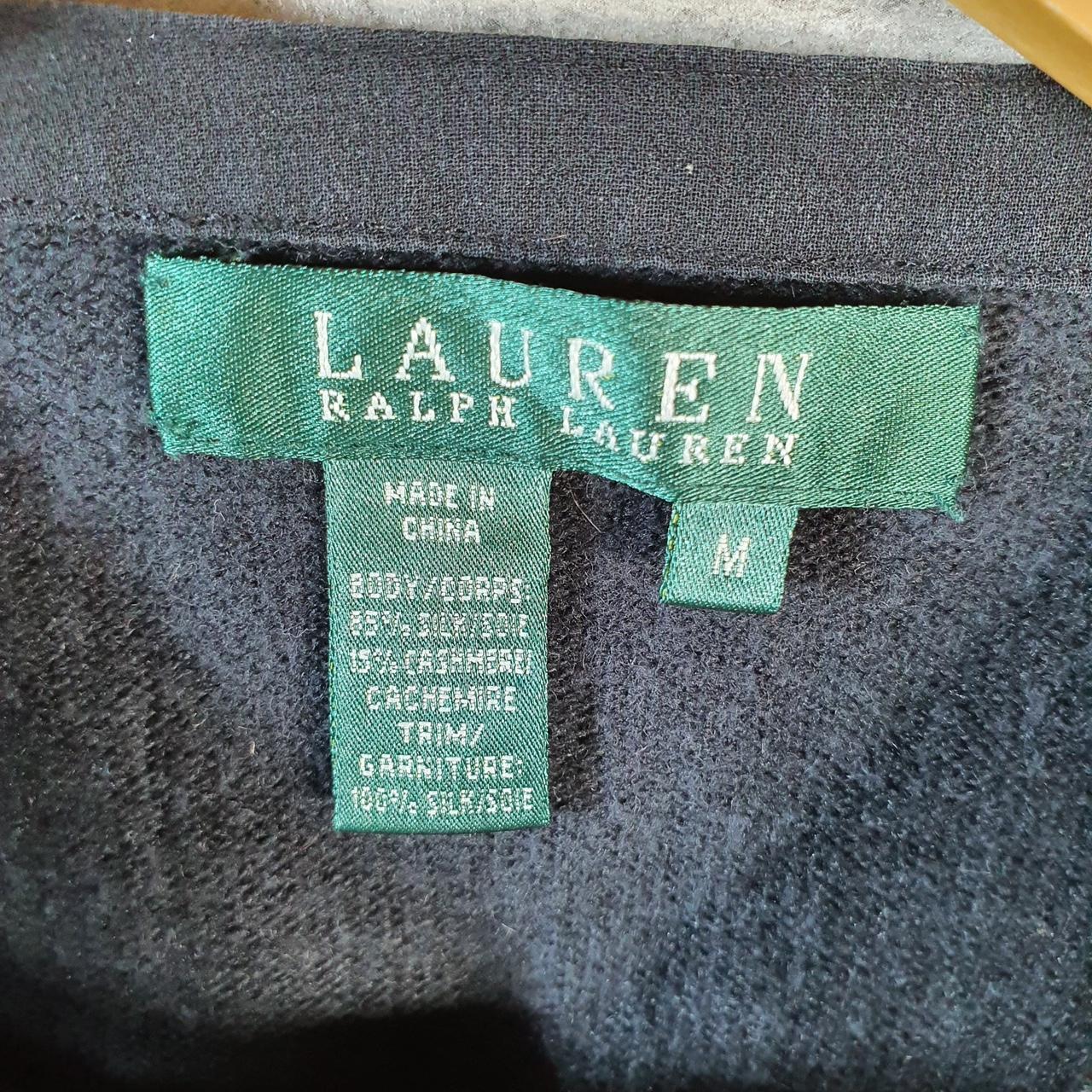 Vintage Ralph Lauren Polo Knit Sweater Womens Medium Black Cotton Pullover