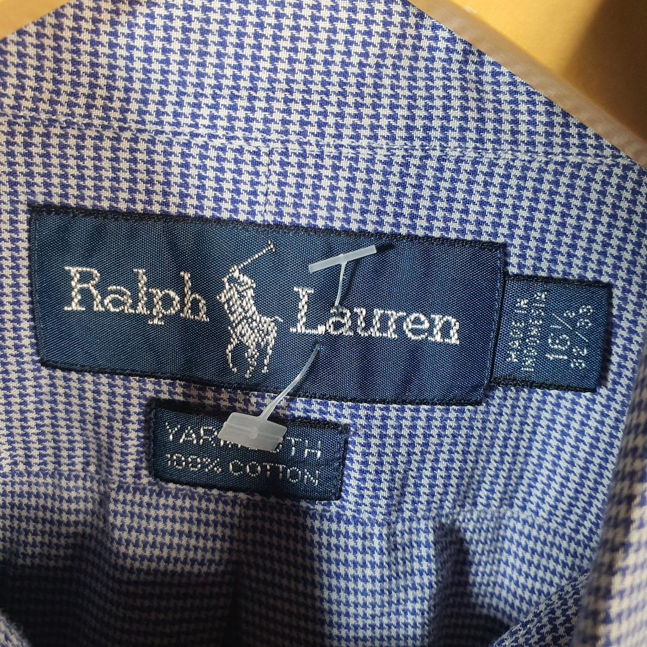 Vintage Ralph Lauren Button Down Shirt Men’s XL Blue Plaid Yarmouth Cotton Pony