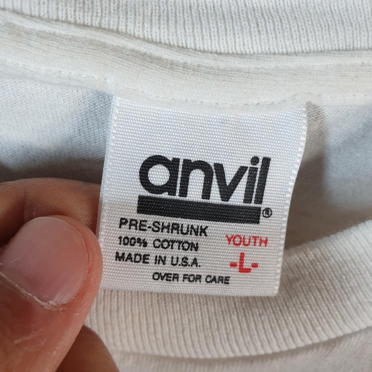 Vintage Anvil St Michael’s Maryland USA 90s USA Single Stitch T Shirt Youth Large White C8052
