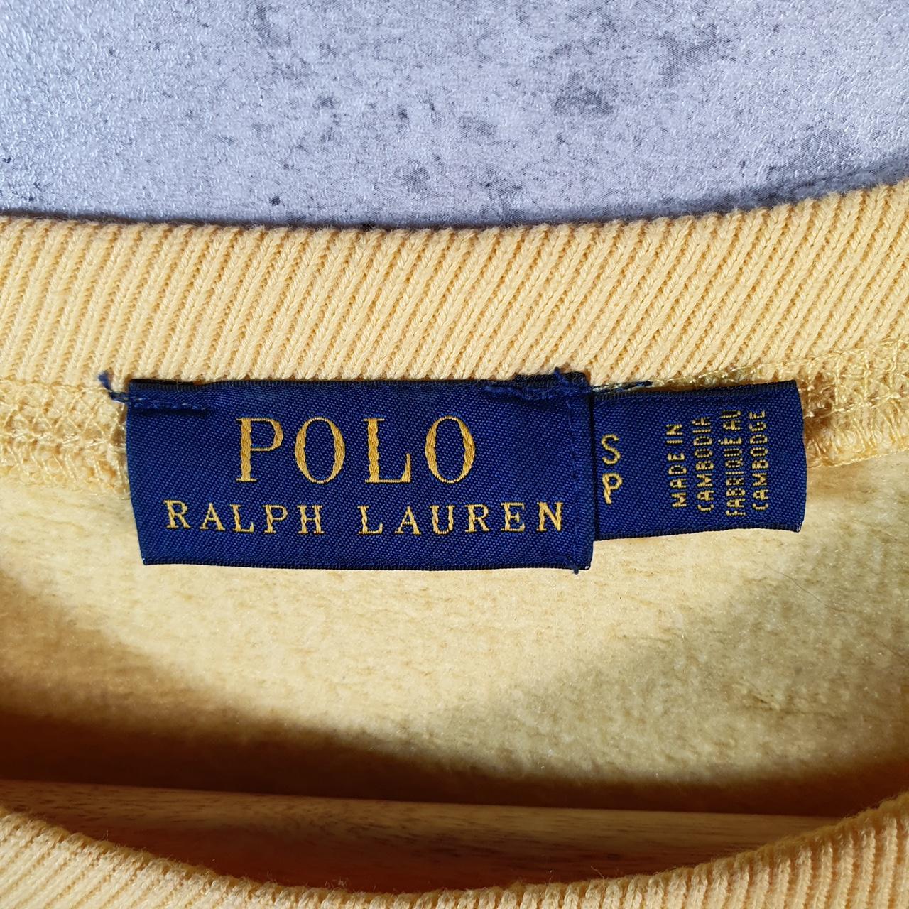 Vintage Ralph Lauren Polo Sweatshirt Men’s Small Yellow Boxy Baggy Pullover Pony