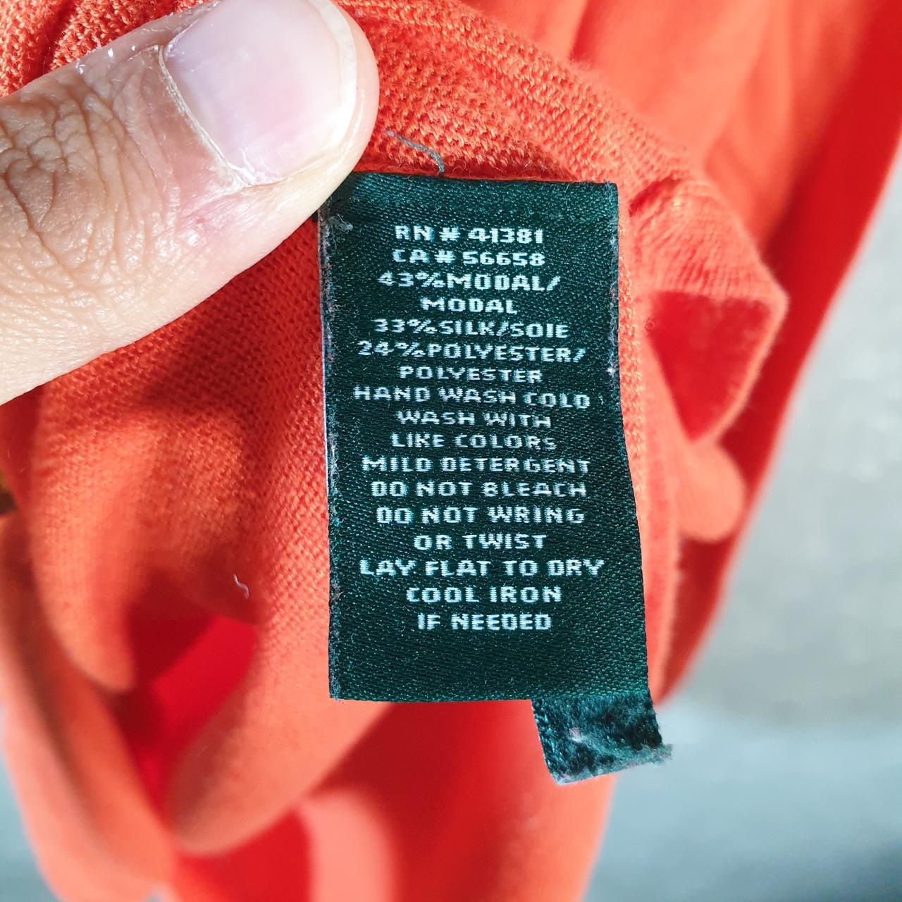 Vintage Ralph Lauren Polo Knit Sweater Womens Medium Orange Cotton Pullover