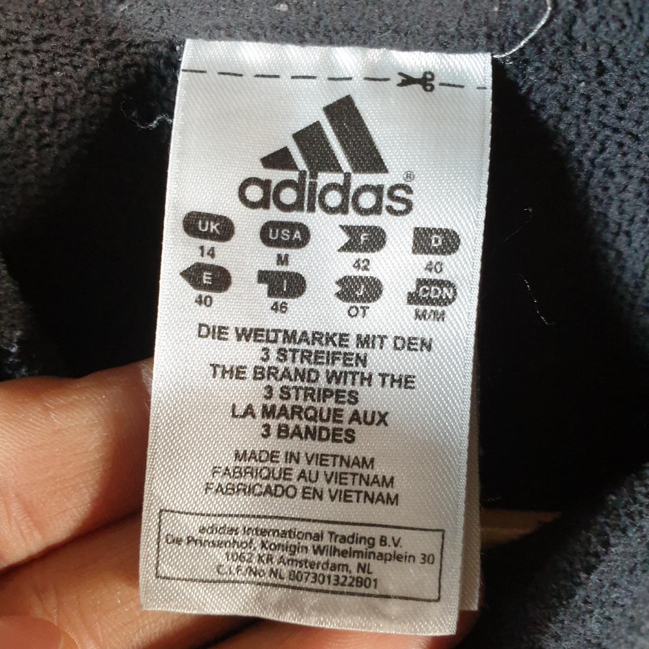 Vintage Adidas 1/4 Zip Fleece Sweatshirt Womens Medium Black Spellout Logo Winter