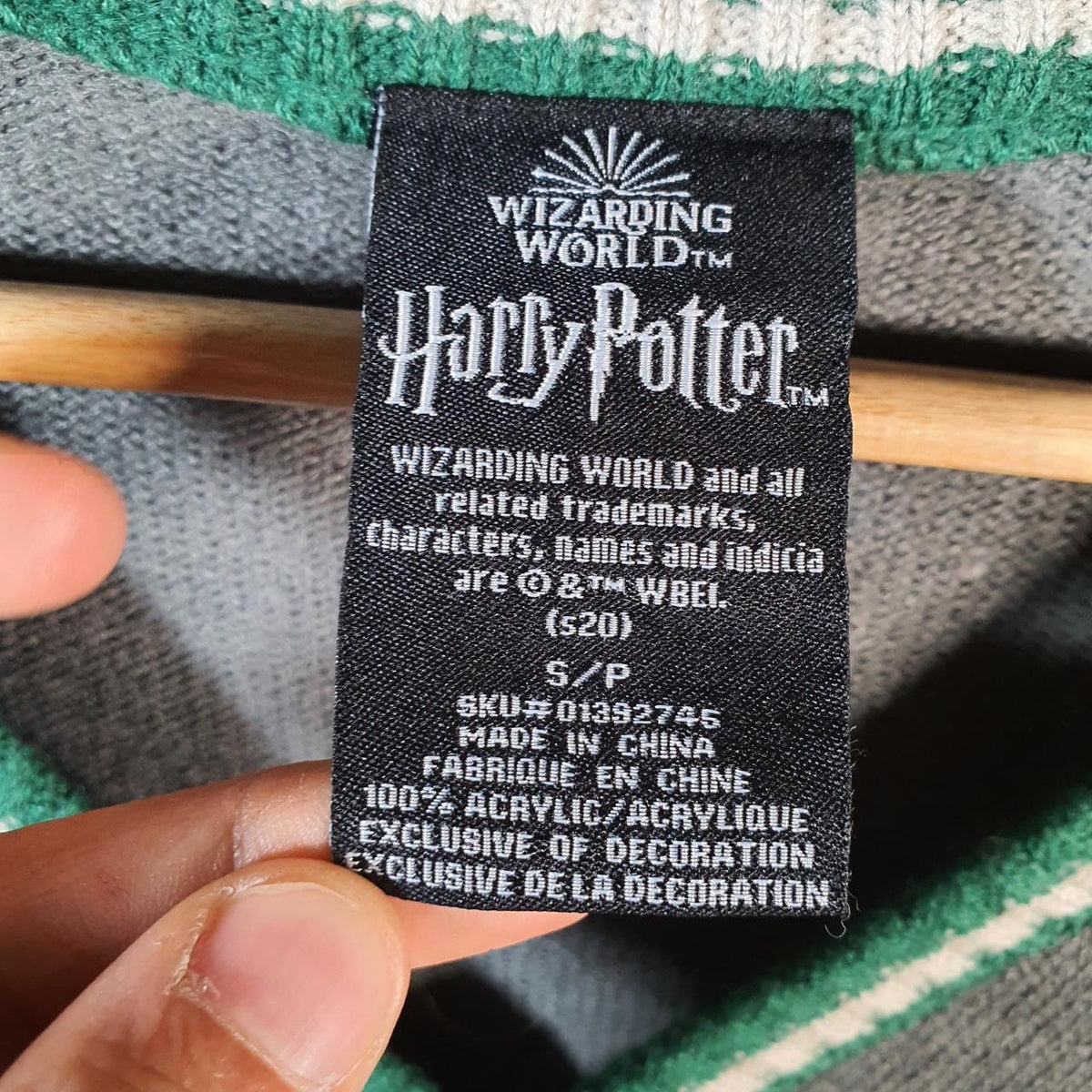 Vintage Harry Potter Knit Cardigan Sweater Mens Small Grey Embroidered Logo