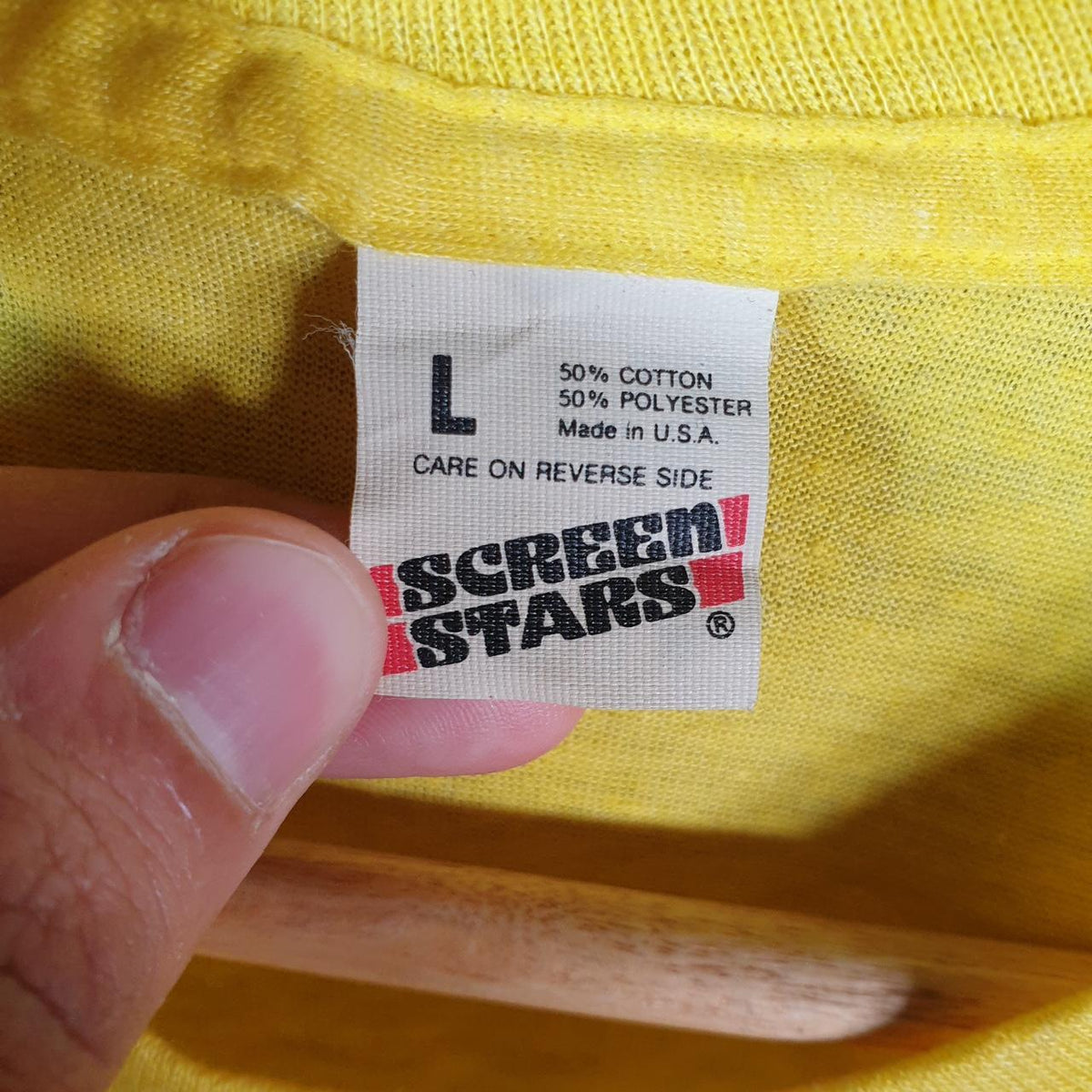 Vintage Screen Stars McNair Onizuka Resnik 90s USA Single Stitch T Shirt Men’s Large Yellow C8930