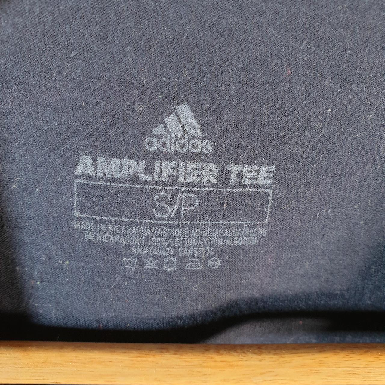 Vintage Adidas Amplifier T Shirt Men’s Small Navy Blue Three Stripes Athletic Logo