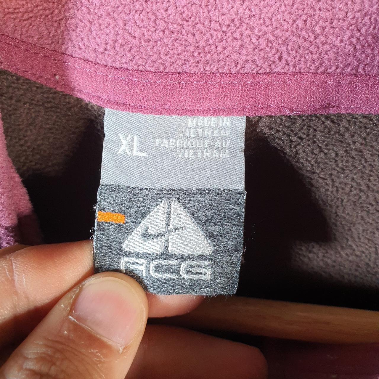 Vintage Nike ACG Fleece 1/4 Zip Sweatshirt Womens XL Brown Fluffy Teddy Logo Swoosh