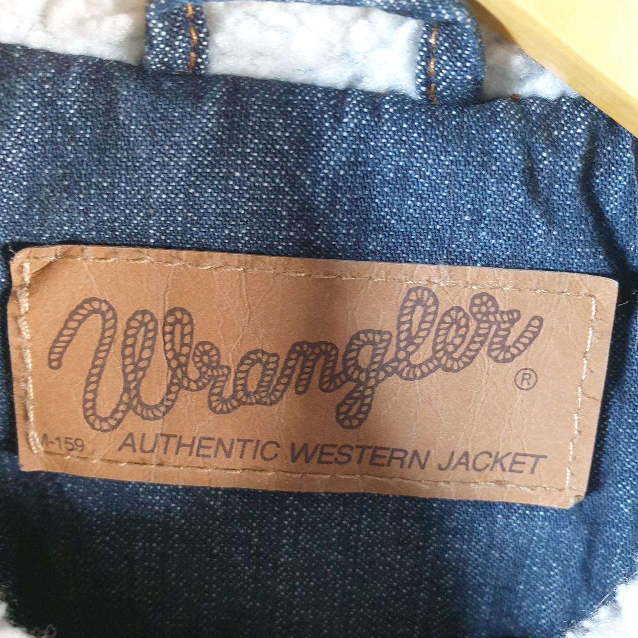 Vintage Wrangler Denim Jean Trucker Sherpa Jacket Womens XL Blue Button Sherling
