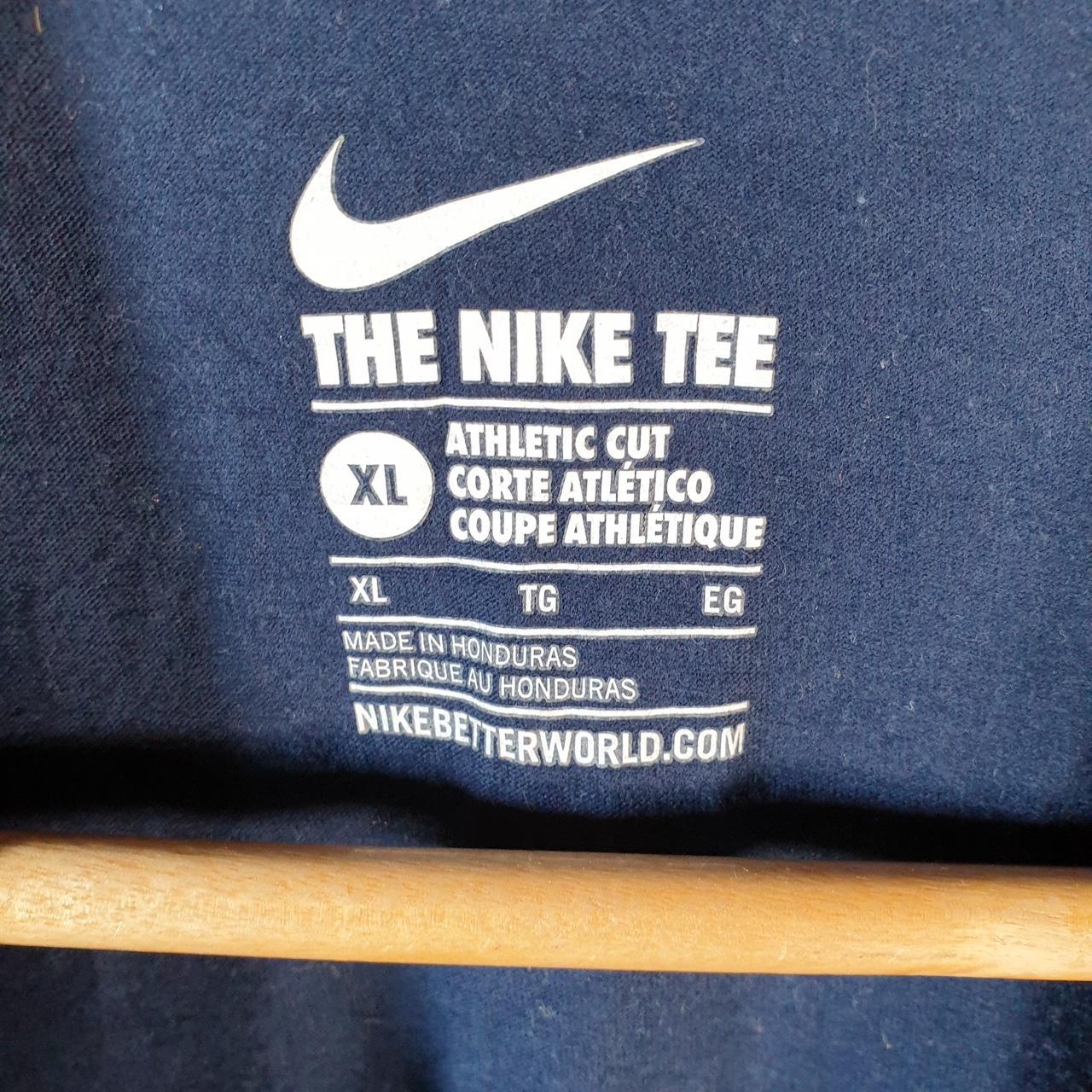 Vintage Nike T Shirt Men’s XL Blue Printed Single Swoosh Logo Athletic C8276