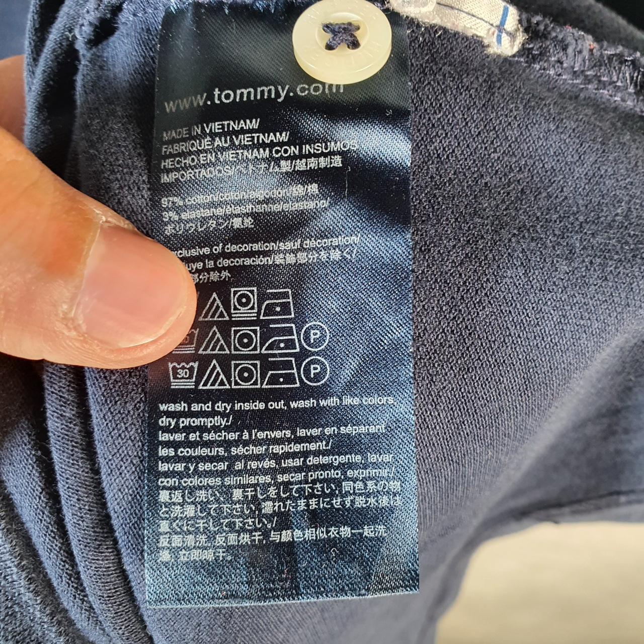 Vintage Tommy Hilfiger Polo Shirt Men’s Large Navy Blue Slim Fit Embroidered Logo