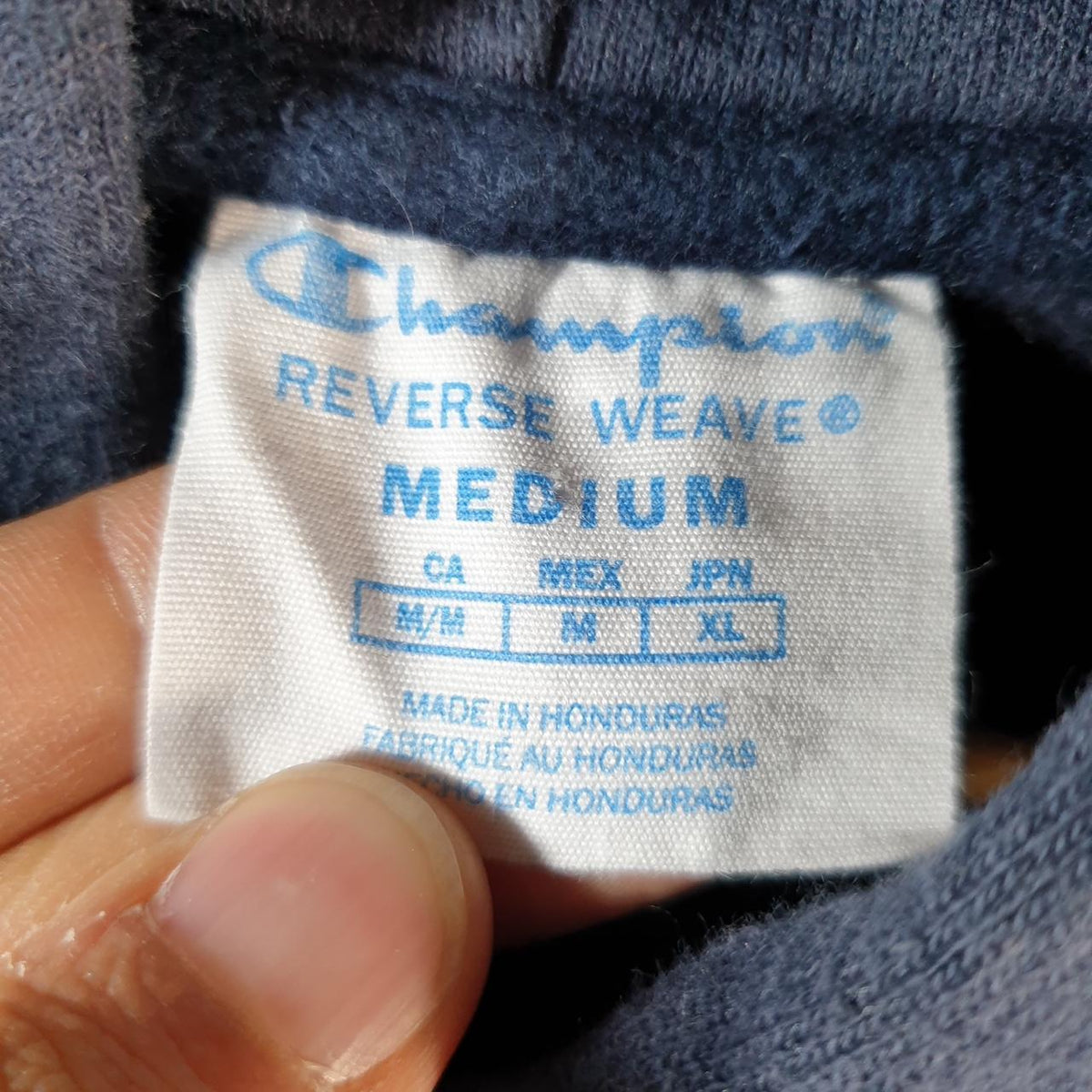 Vintage Champion Reverse Weave Hoodie Men’s Medium Navy Blue Pro Sport Pullover