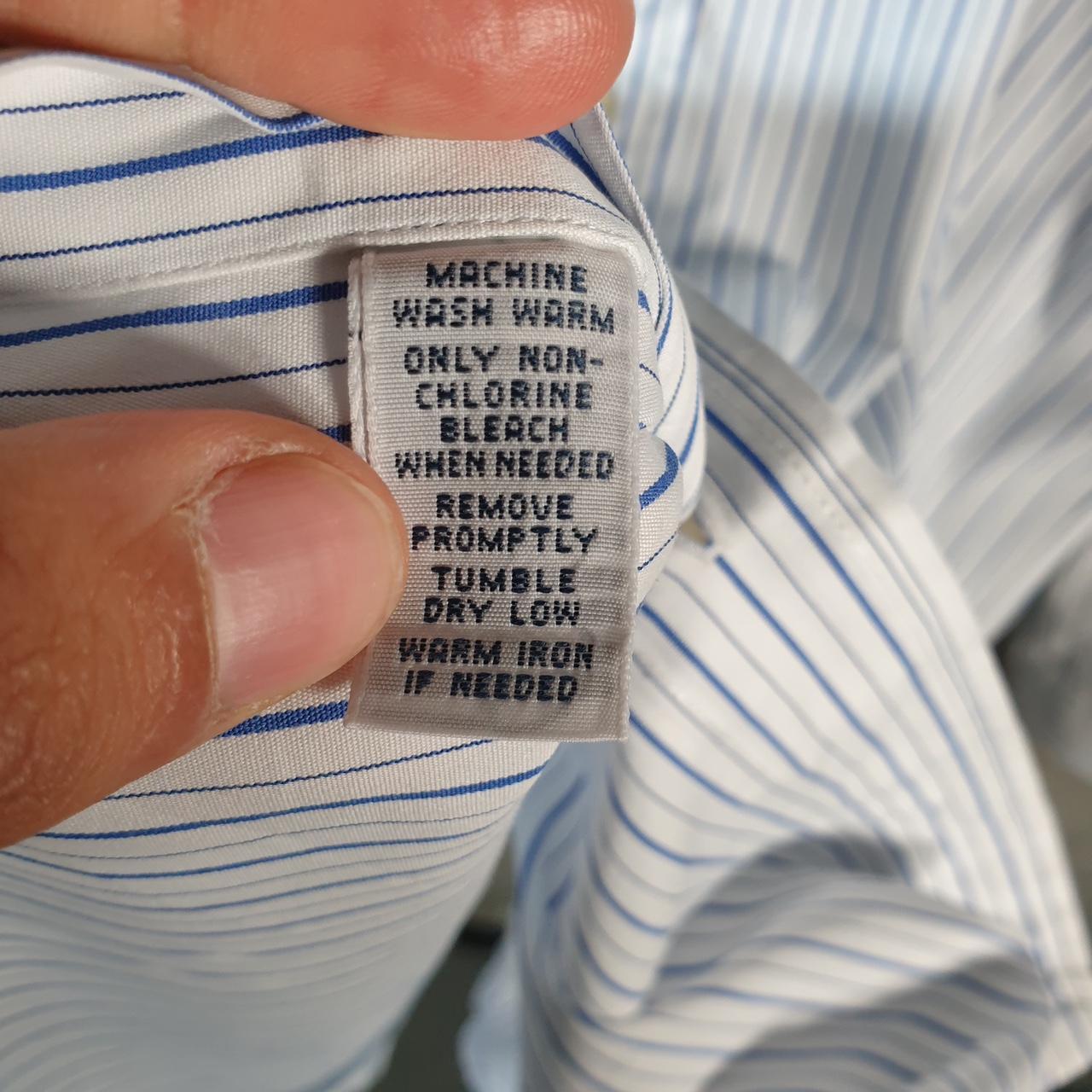 Vintage Ralph Lauren Button Down Shirt Men’s Medium Blue Striped Regent Custom Fit Cotton Big Fish Vintage