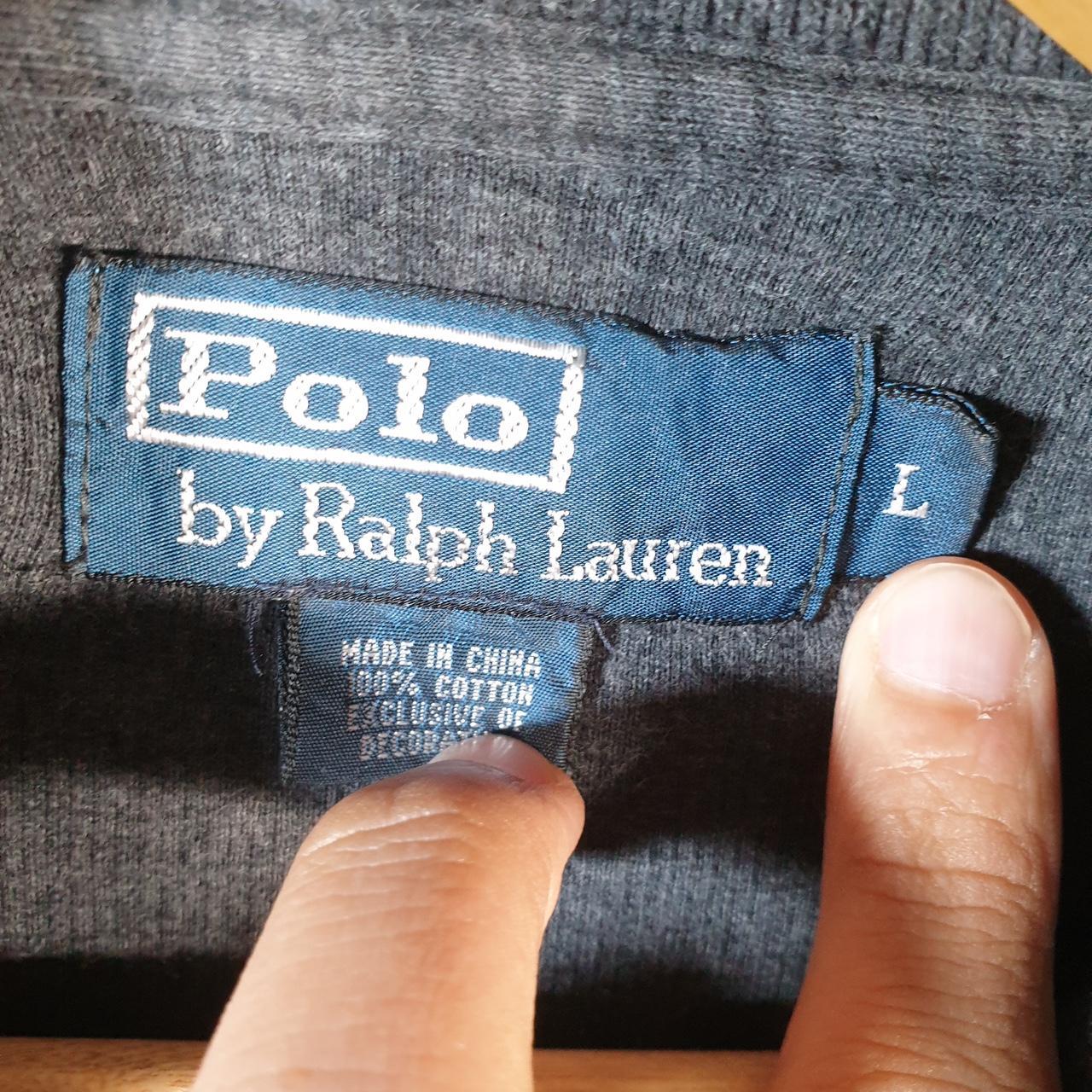 Vintage Ralph Lauren Polo 1/4 Zip Sweatshirt Men’s Large Grey Cotton Pullover Pony