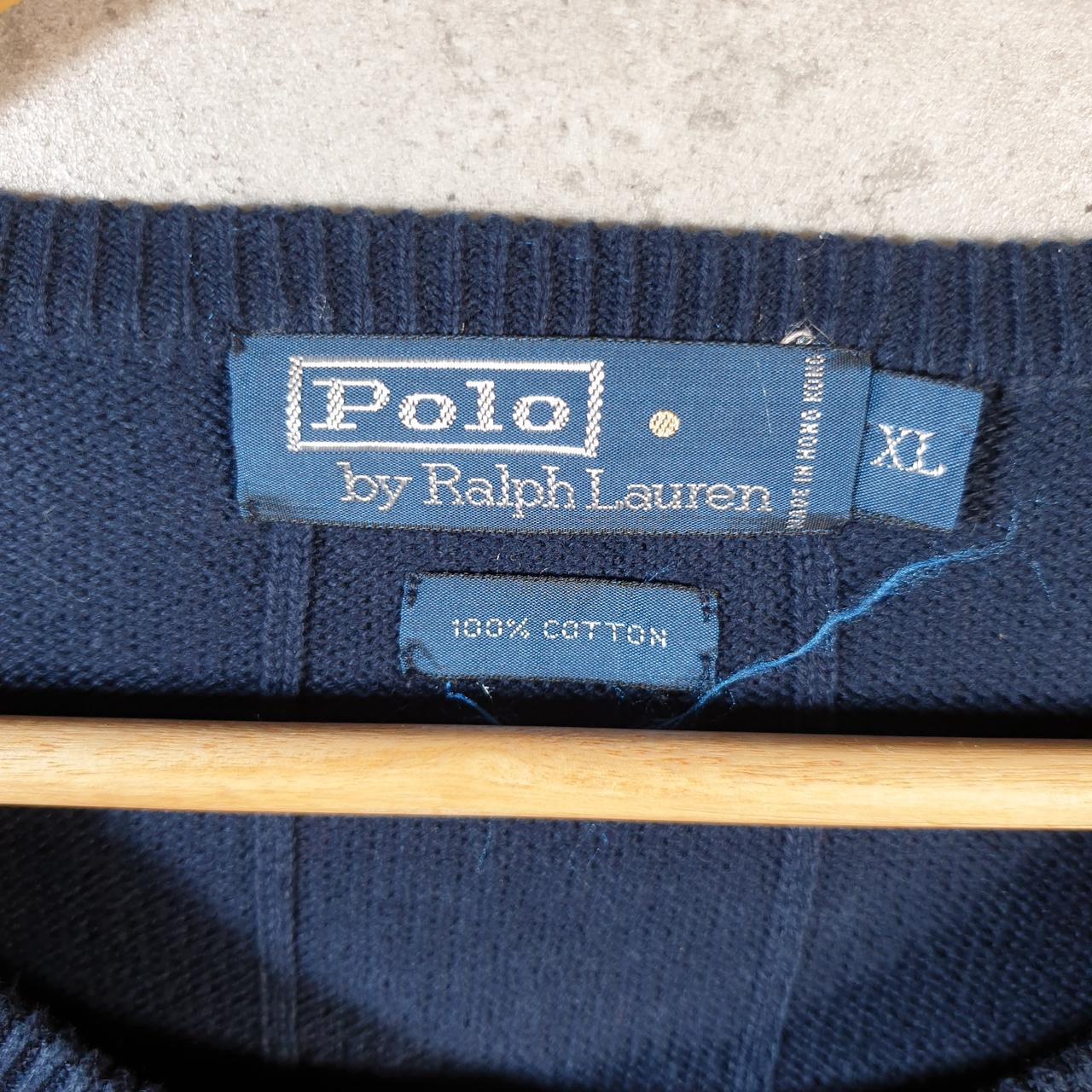 Vintage Ralph Lauren Polo Sweatshirt Men’s XL Navy Blue Cotton Pullover Pony