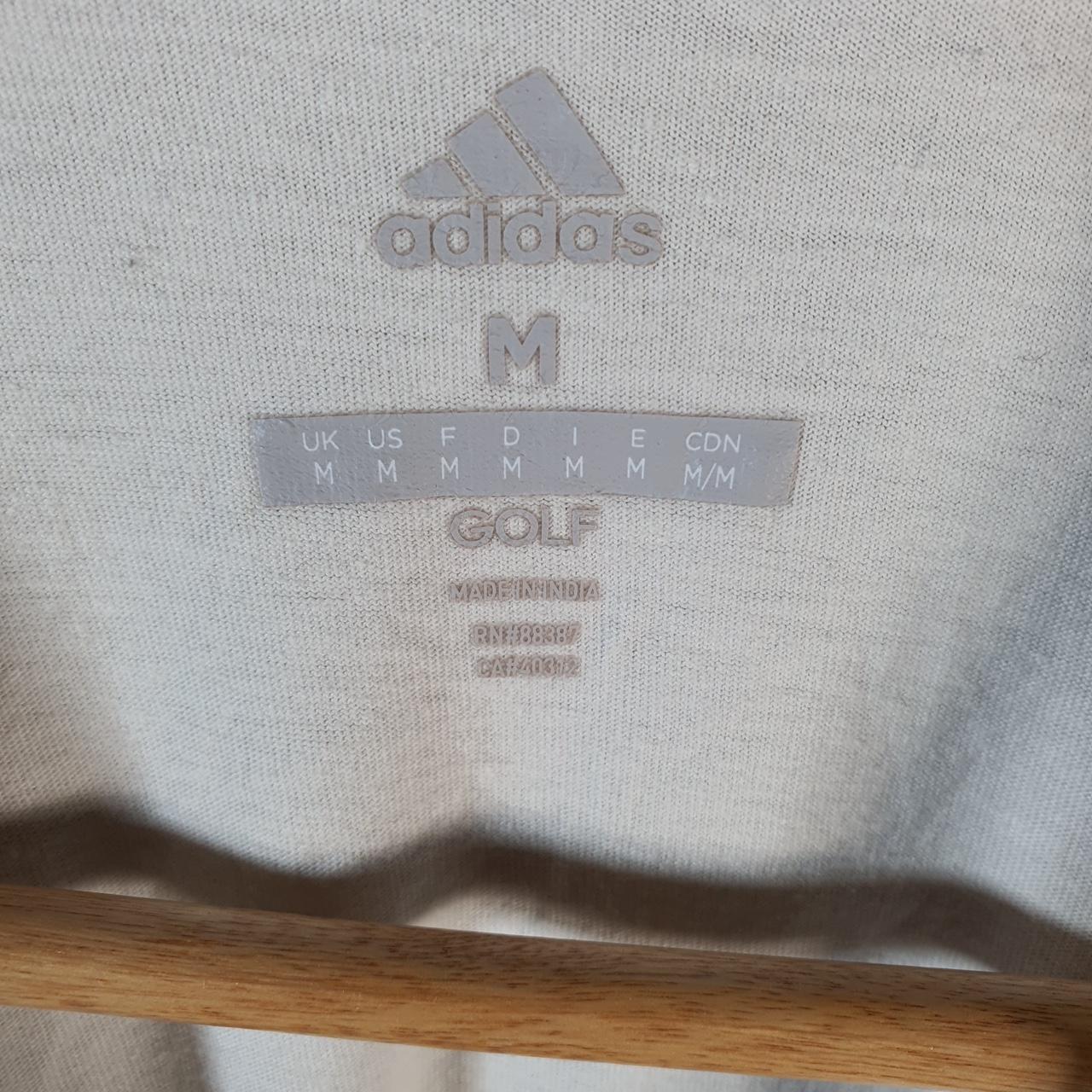 Vintage Adidas Spellout Golf T Shirt Men’s Medium White Three Stripes Logo
