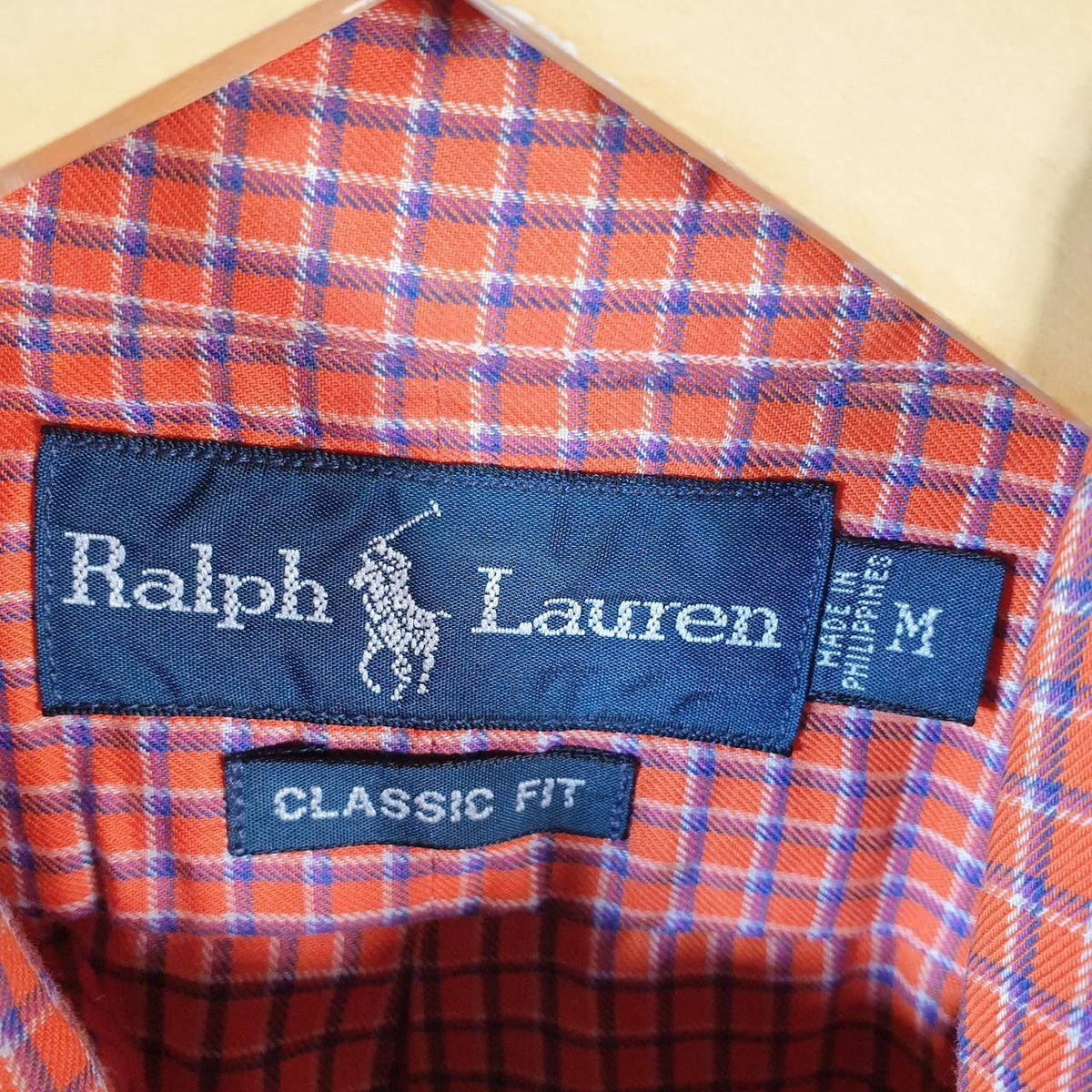 Vintage Ralph Lauren Button Down Shirt Men’s Medium Orange Classic Fit Cotton