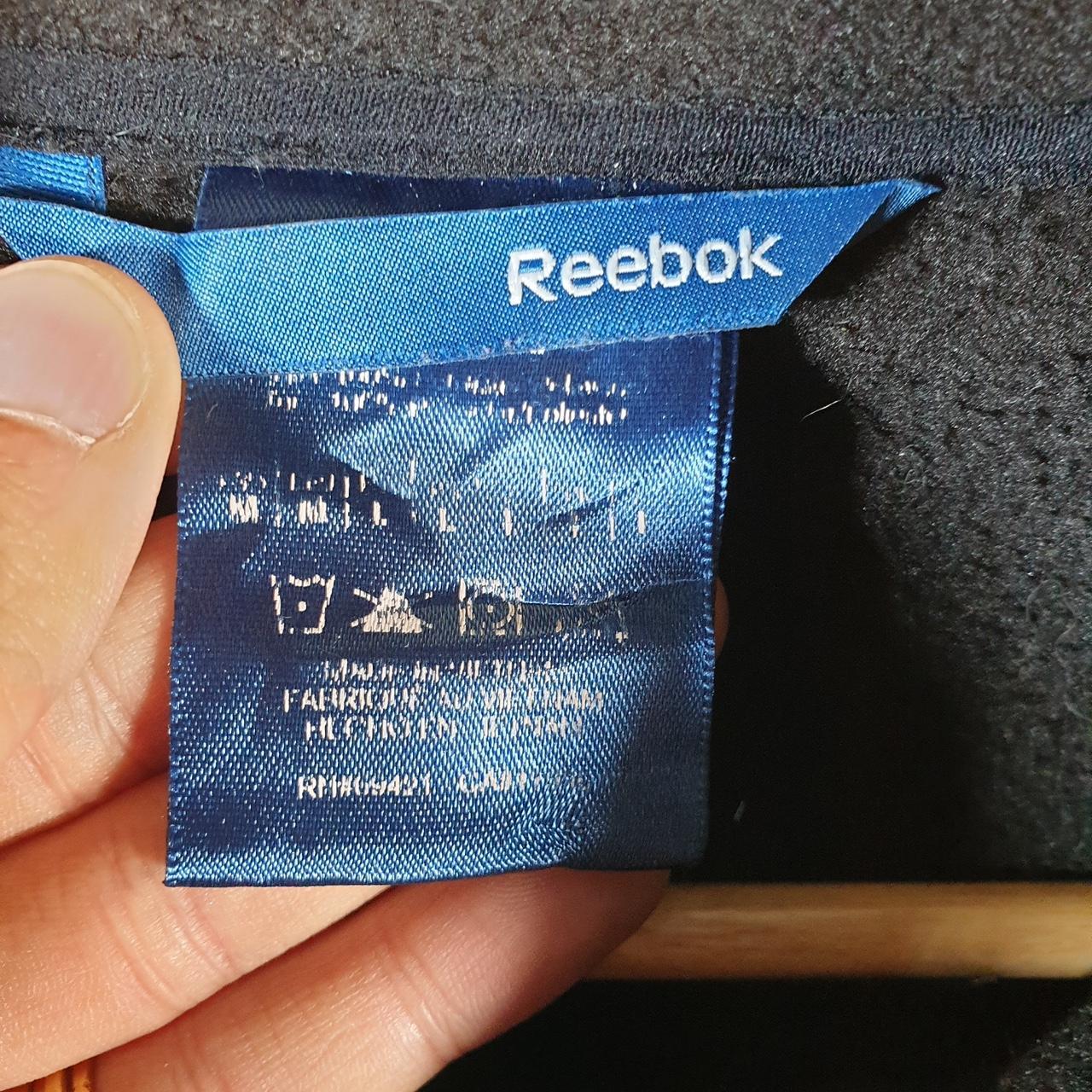 Reebok Full Zip Fleece Sweatshirt Mens Medium Black Embroidered Logo