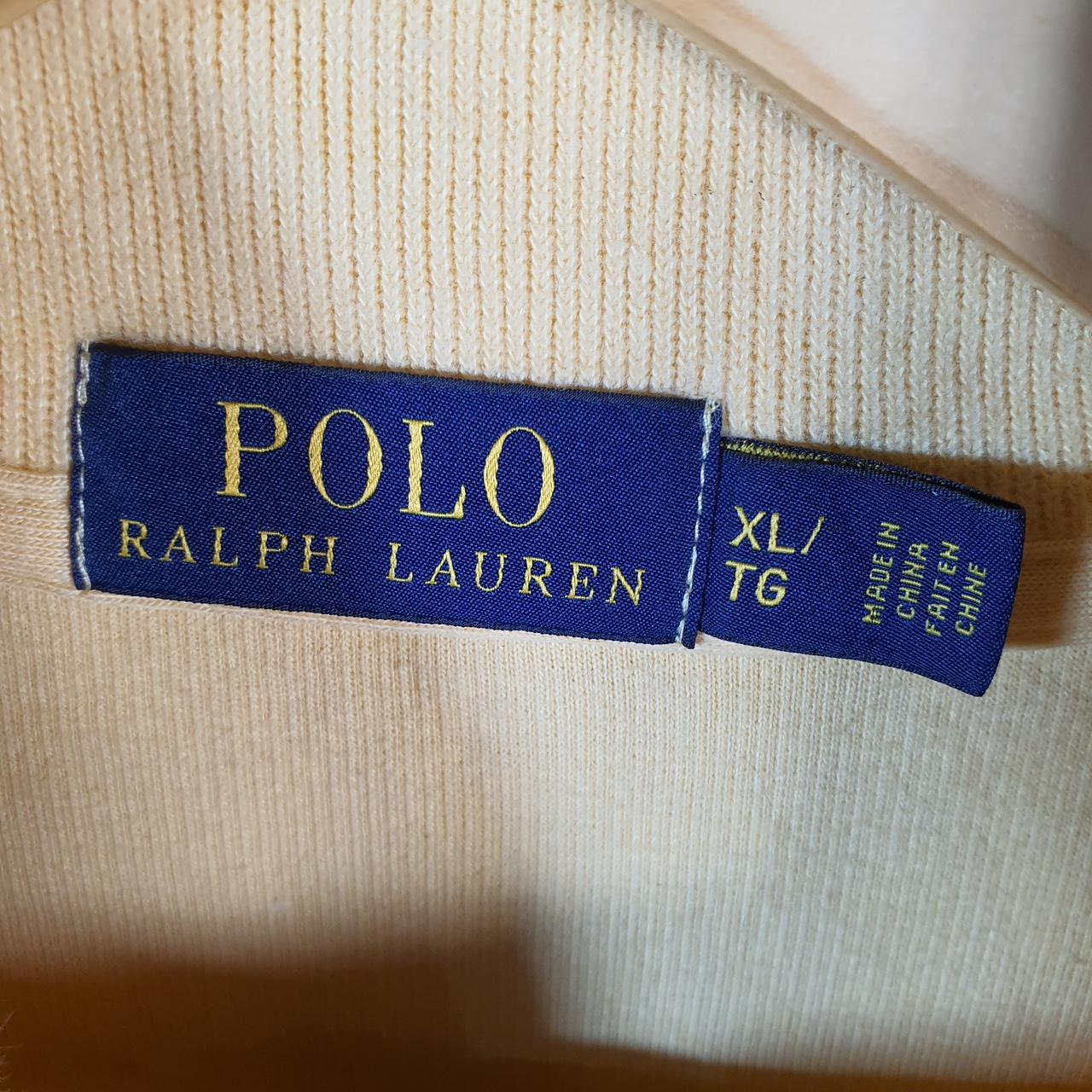 Vintage Ralph Lauren Polo 1/4 Zip Sweatshirt Men’s XL Yellow Cotton Pullover Pony