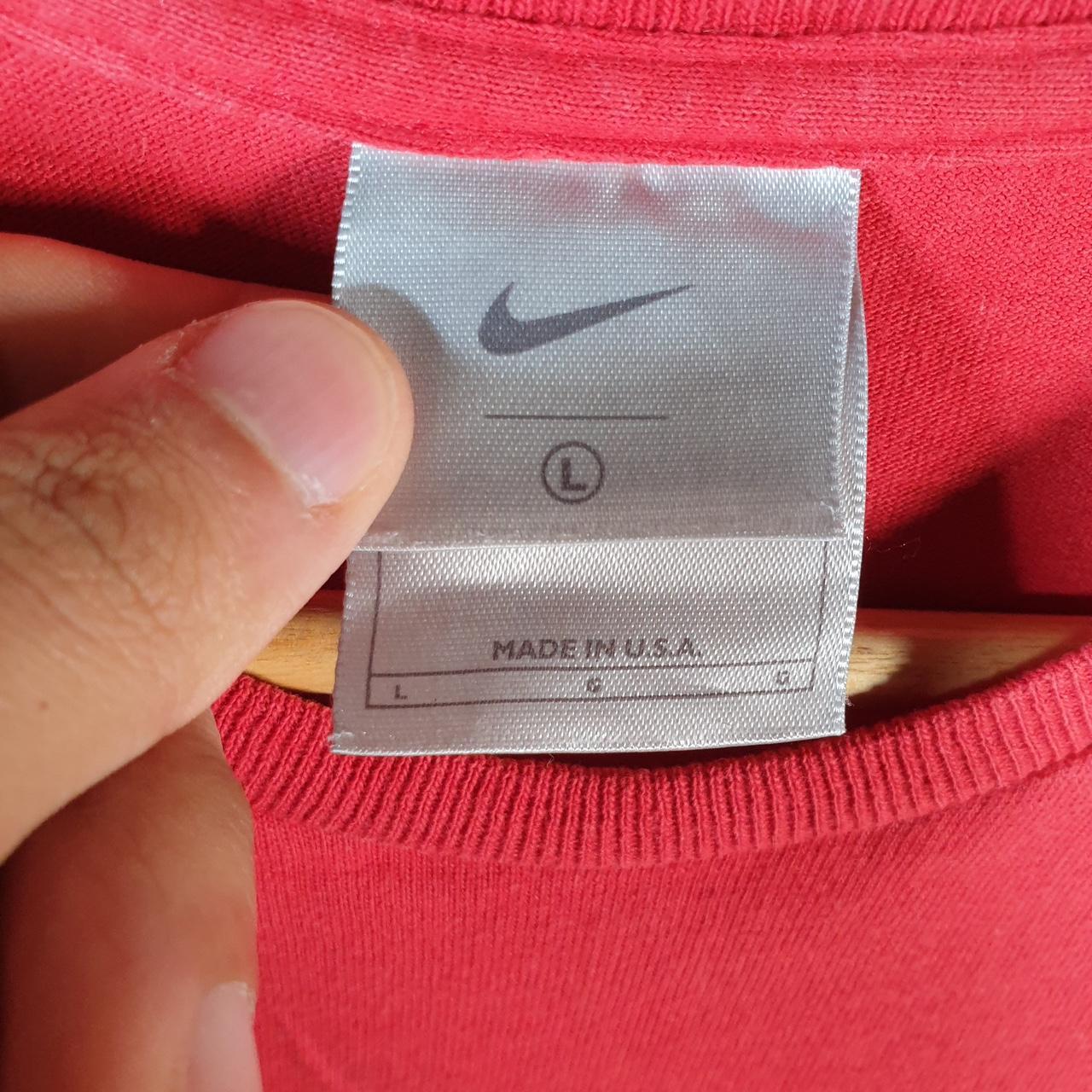 Vintage Nike 90s Made in USA T Shirt Men’s Large Red Swoosh Logo Athletic