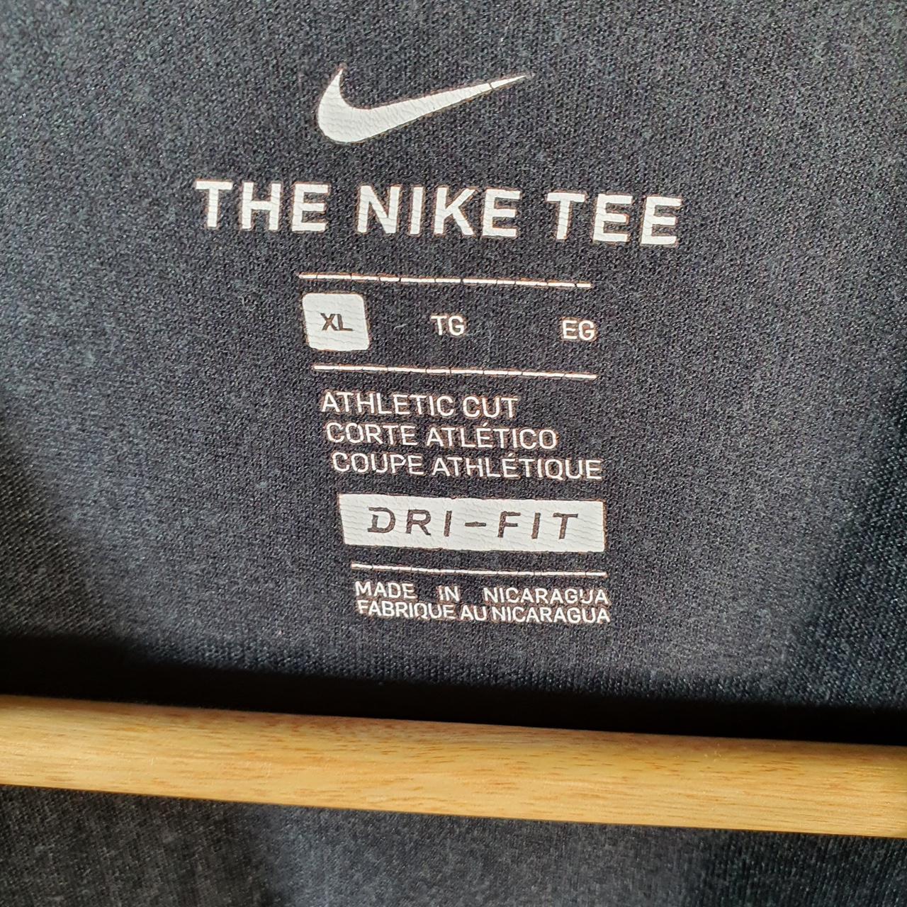 Vintage Nike Dri Fit Spellout T Shirt Men’s XL Black Logo Swoosh Athletic