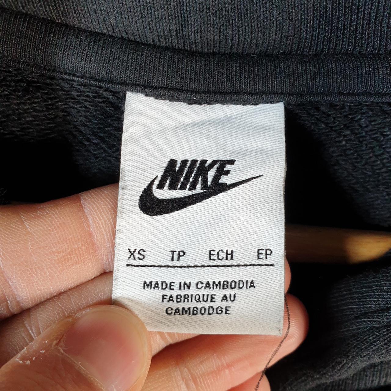 Vintage Nike Club Embroidered Hoodie Womens XS Black Swoosh Y2K Pullover