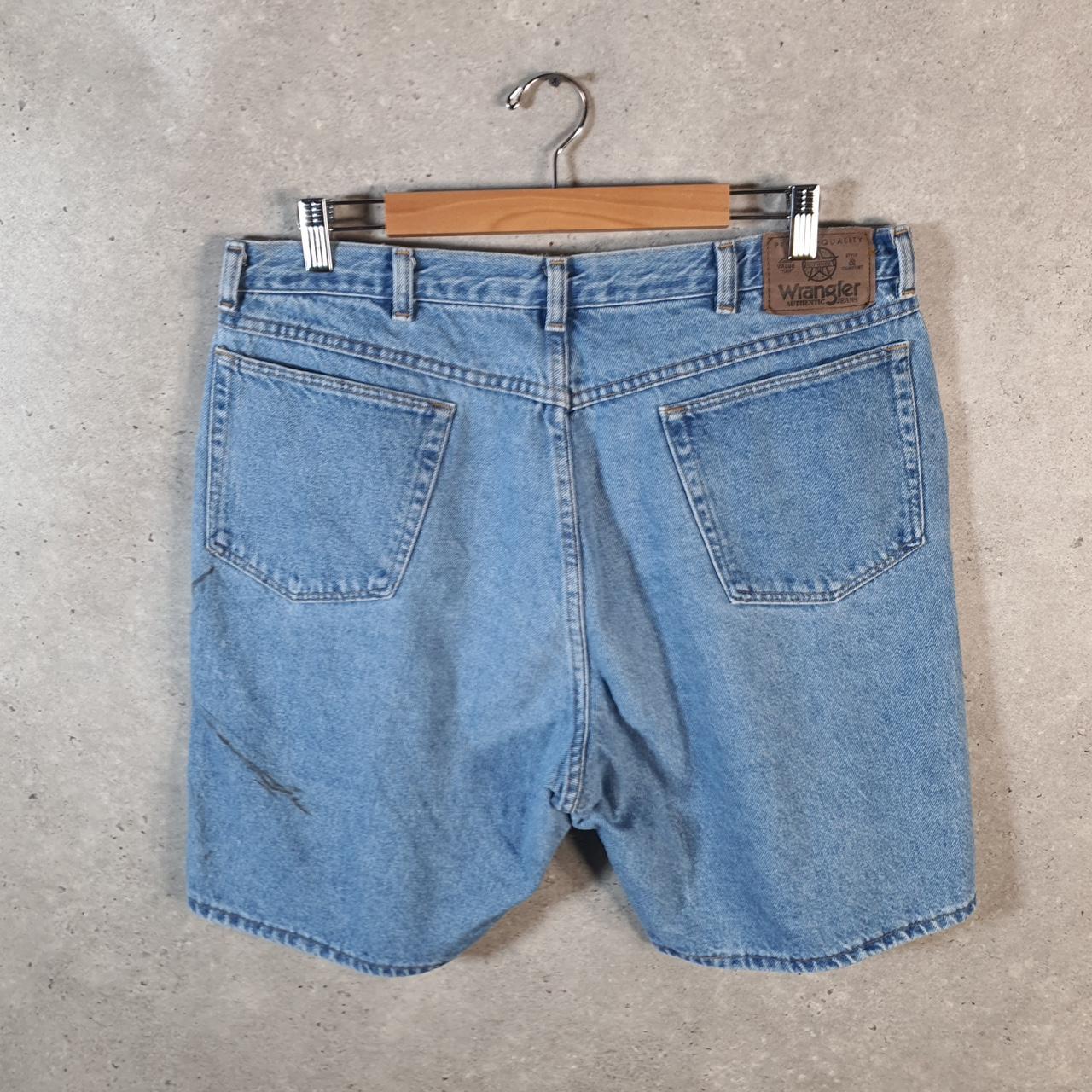Vintage Wrangler Denim Shorts Jorts Cargo Men’s W36 Blue Baggy Cotton