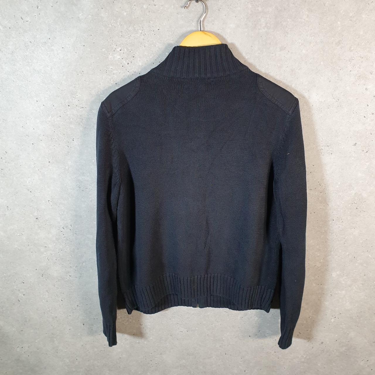 Vintage Ralph Lauren Polo Knit Sweater Womens XL Black Cotton Full Zip